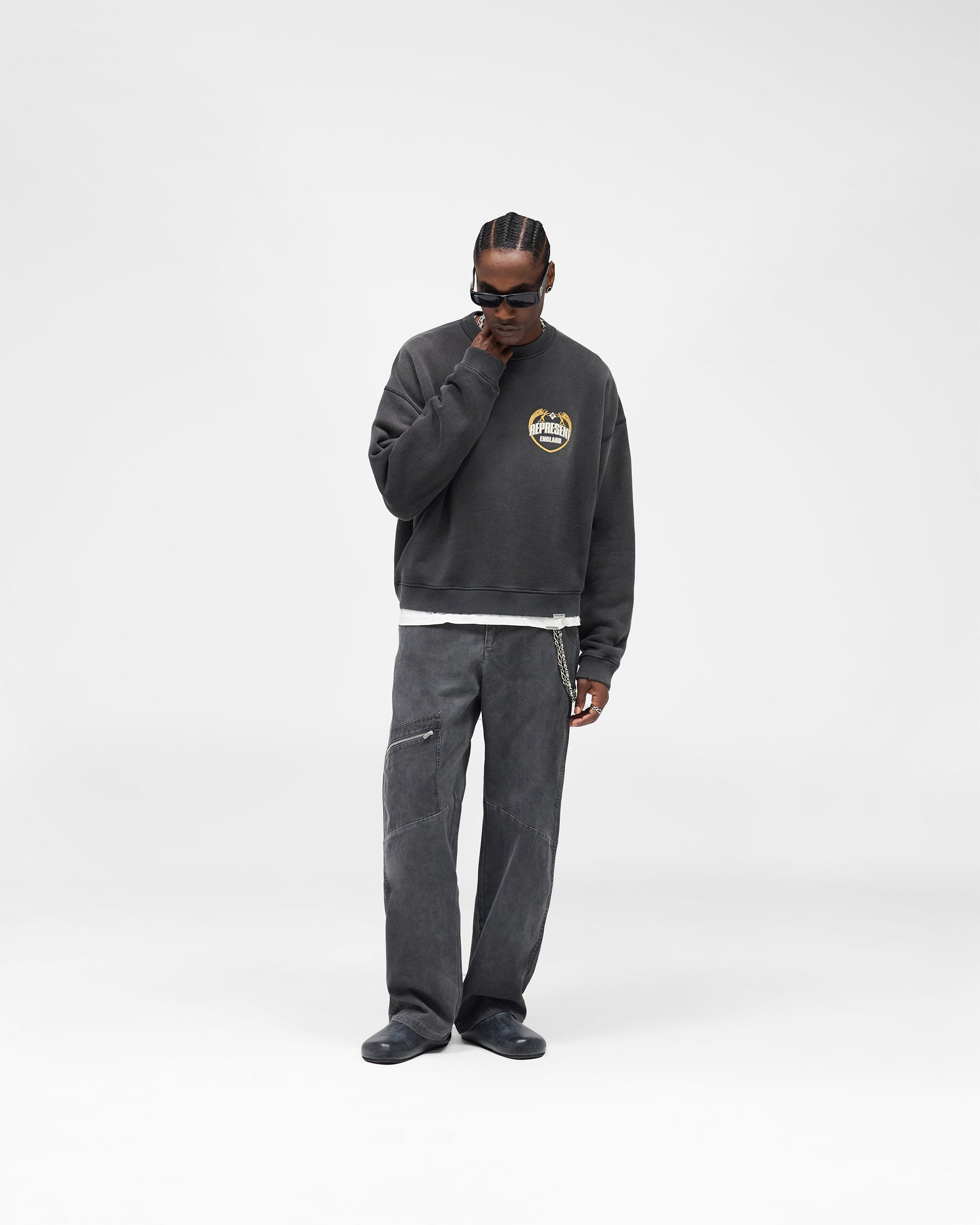 Angel Border Sweater - Stained Black
