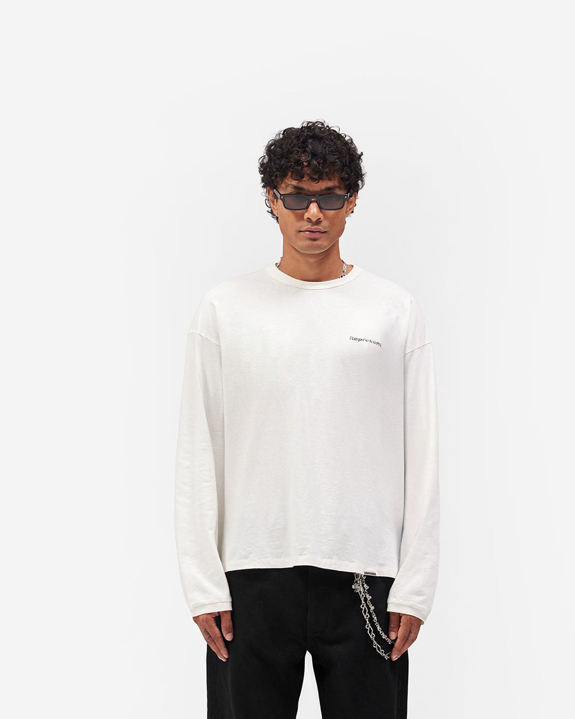 Lowercase Logo Long Sleeve T-Shirt - Flat White
