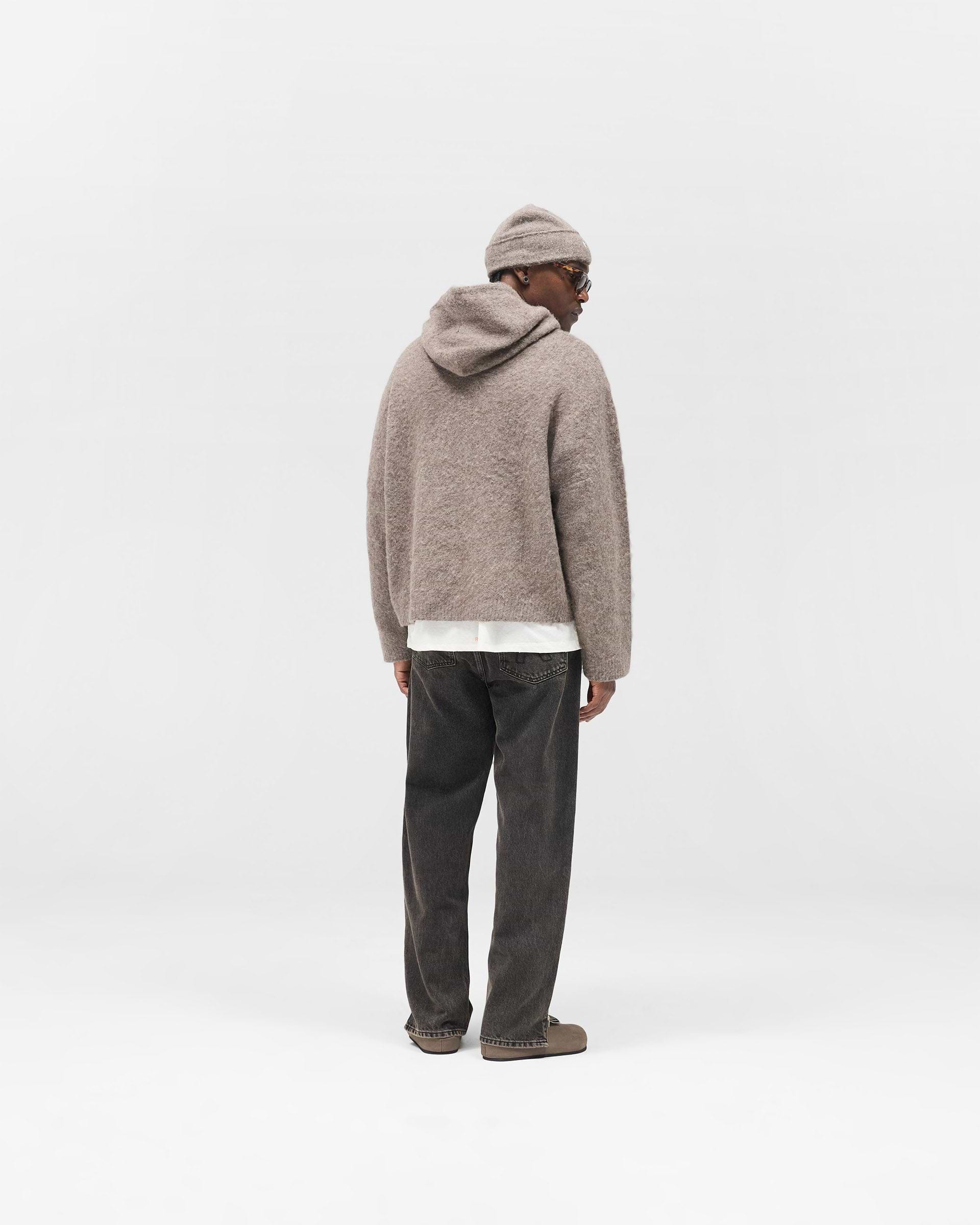 Textured Borg Hoodie - Nero