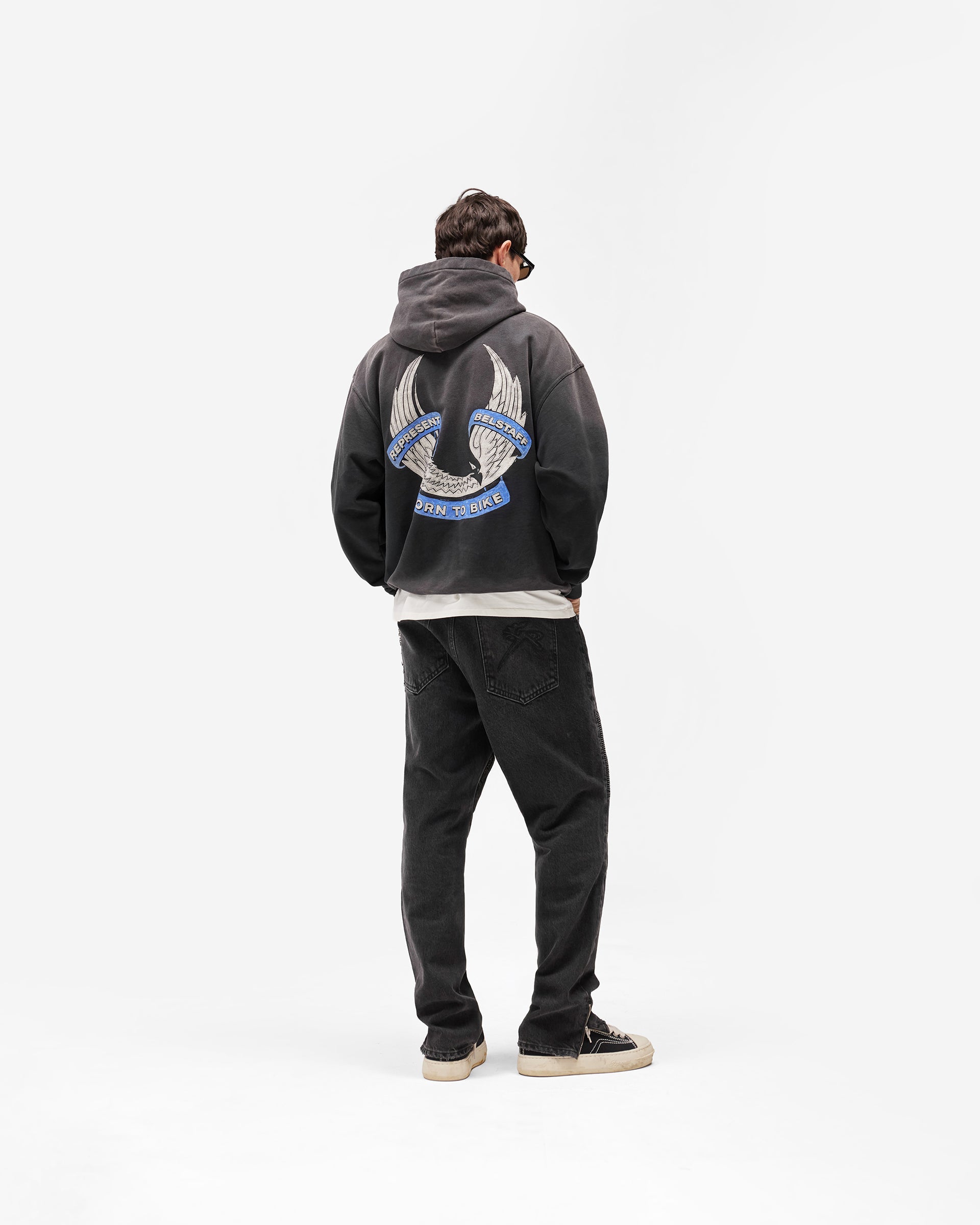 Represent X Belstaff Born To Bike Hoodie - Aged Black