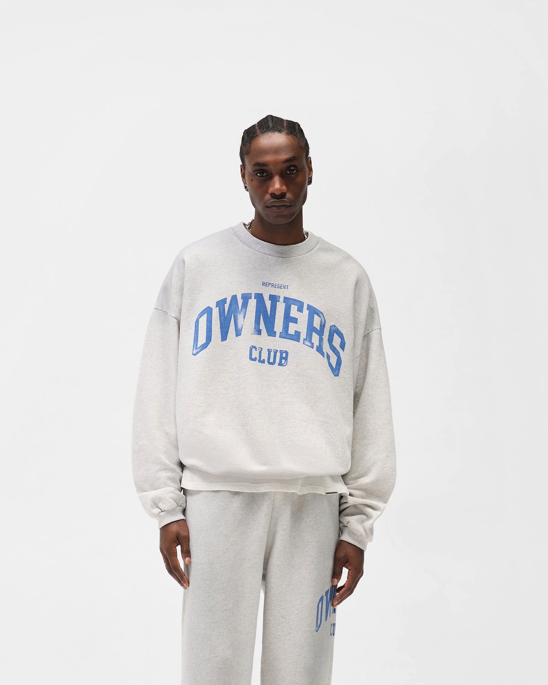 Represent Owners Club Sweater - Sprayed Ice Grey Marl