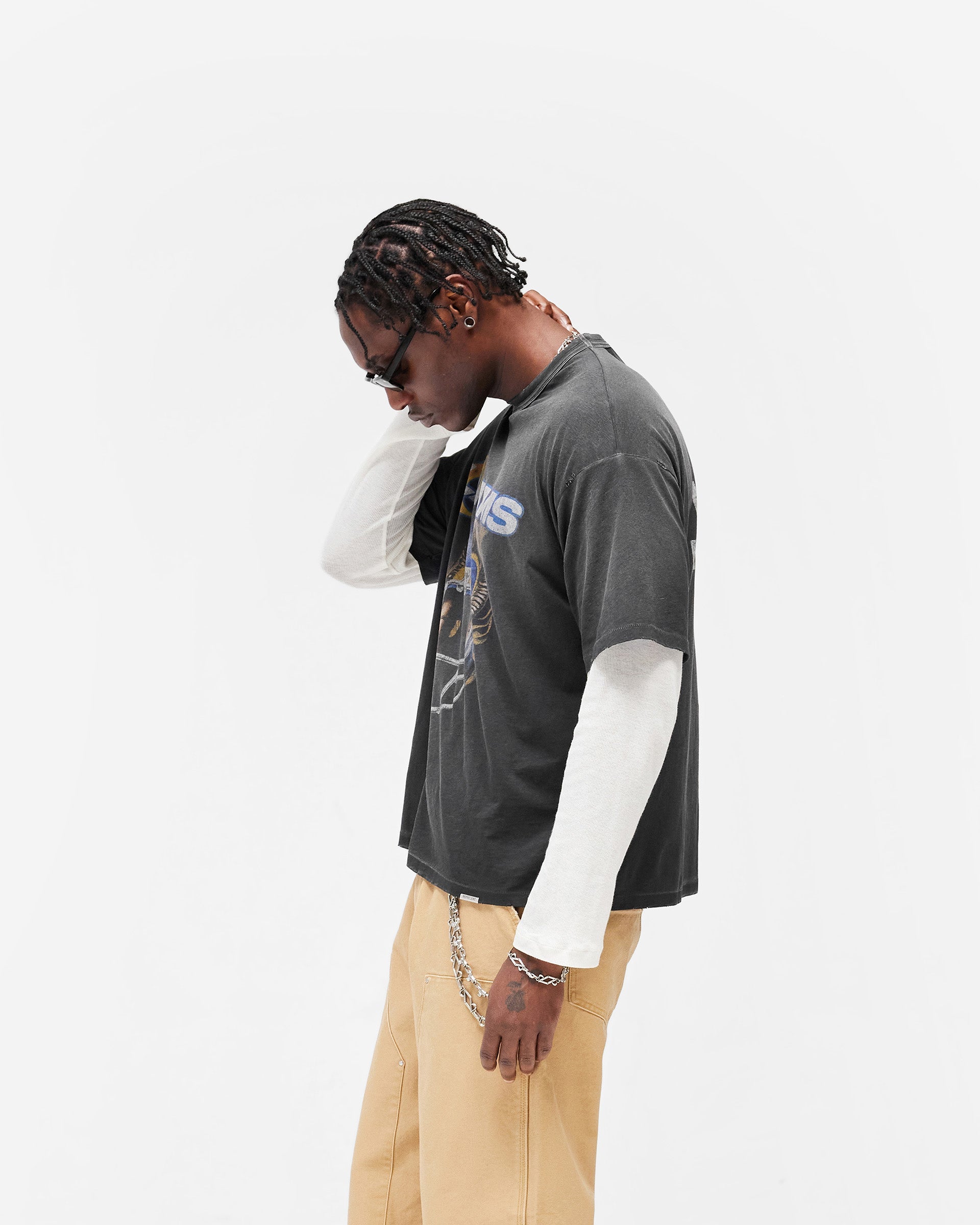 Los Angeles Rams x Represent T-Shirt - Stained Black