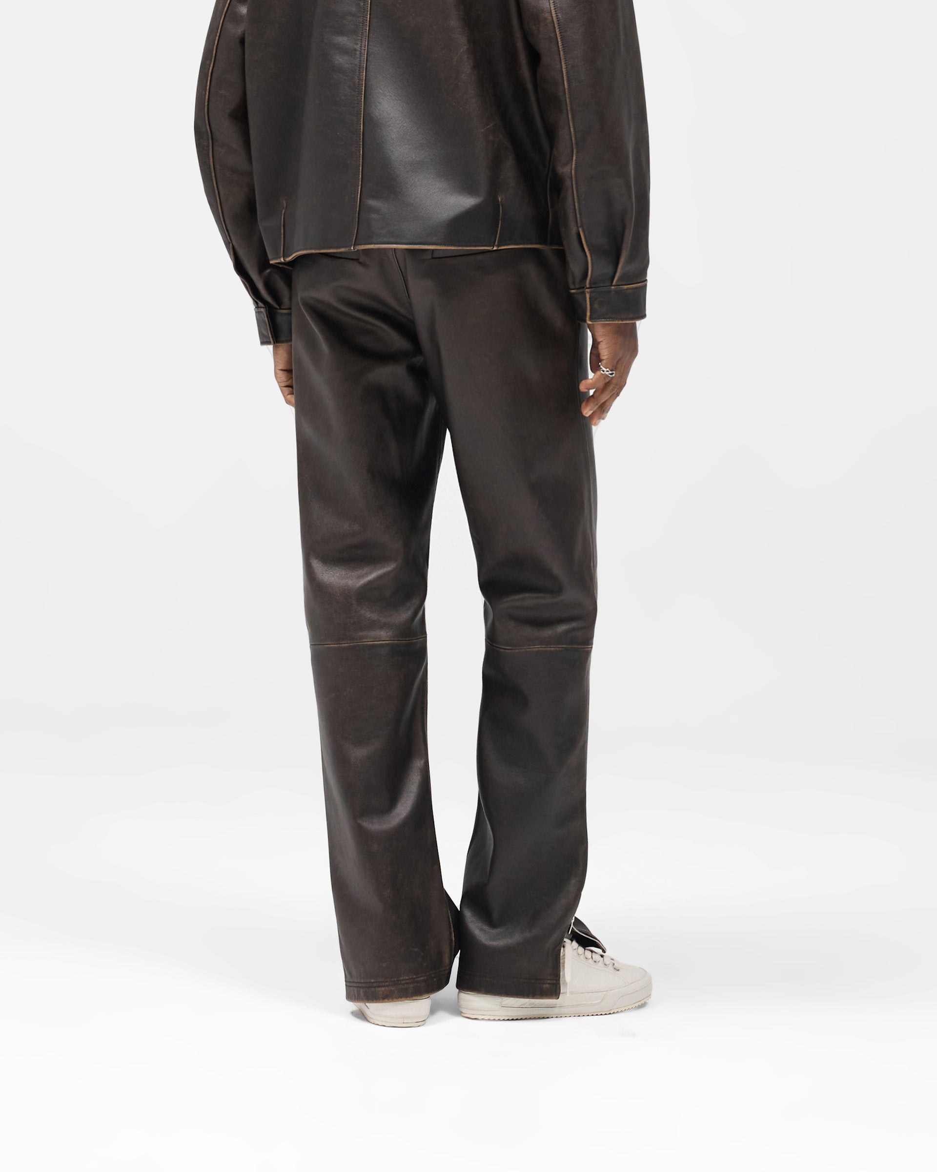 Sunfade Leather Pant - Nero