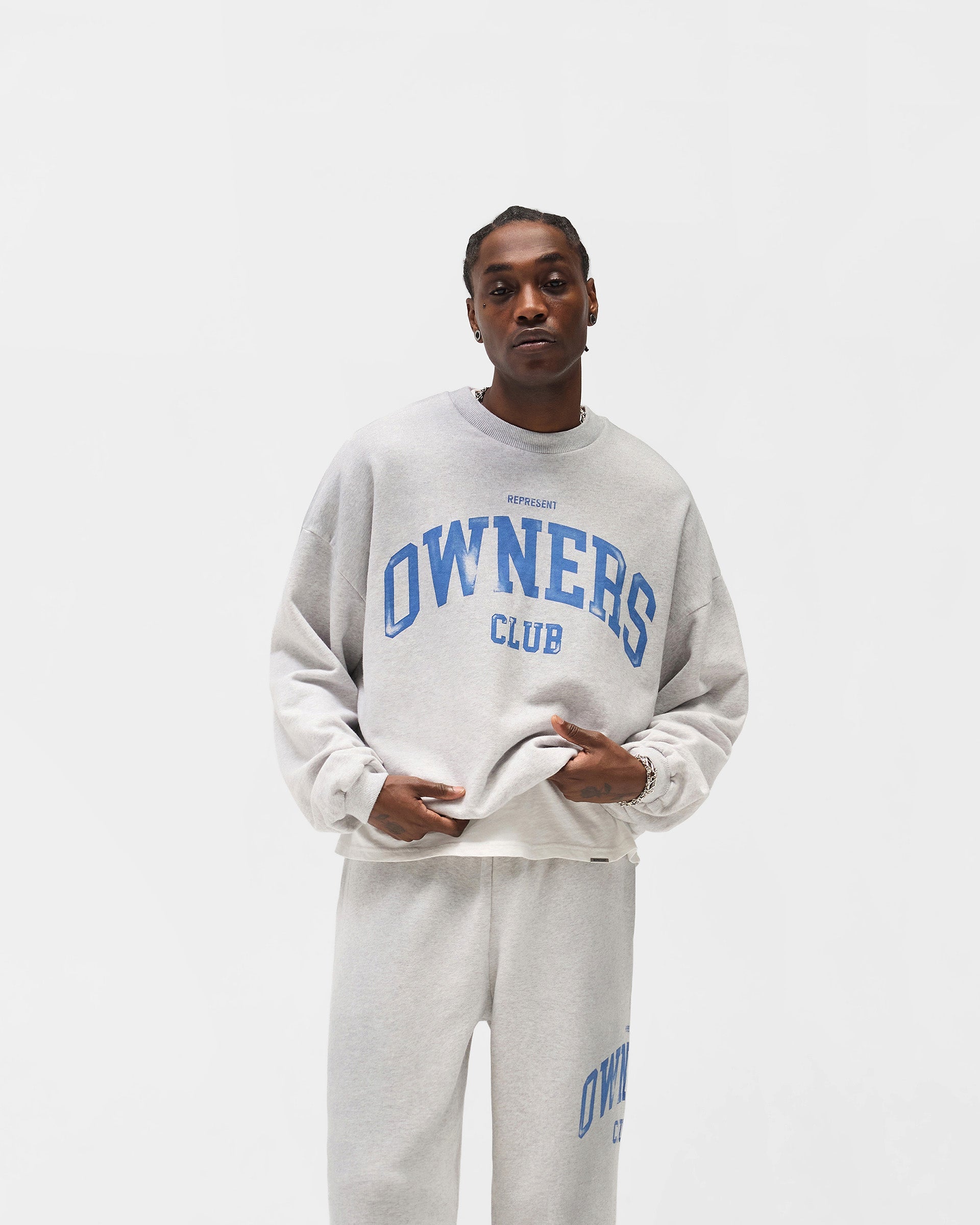 Represent Owners Club Sweater - Sprayed Ice Grey Marl
