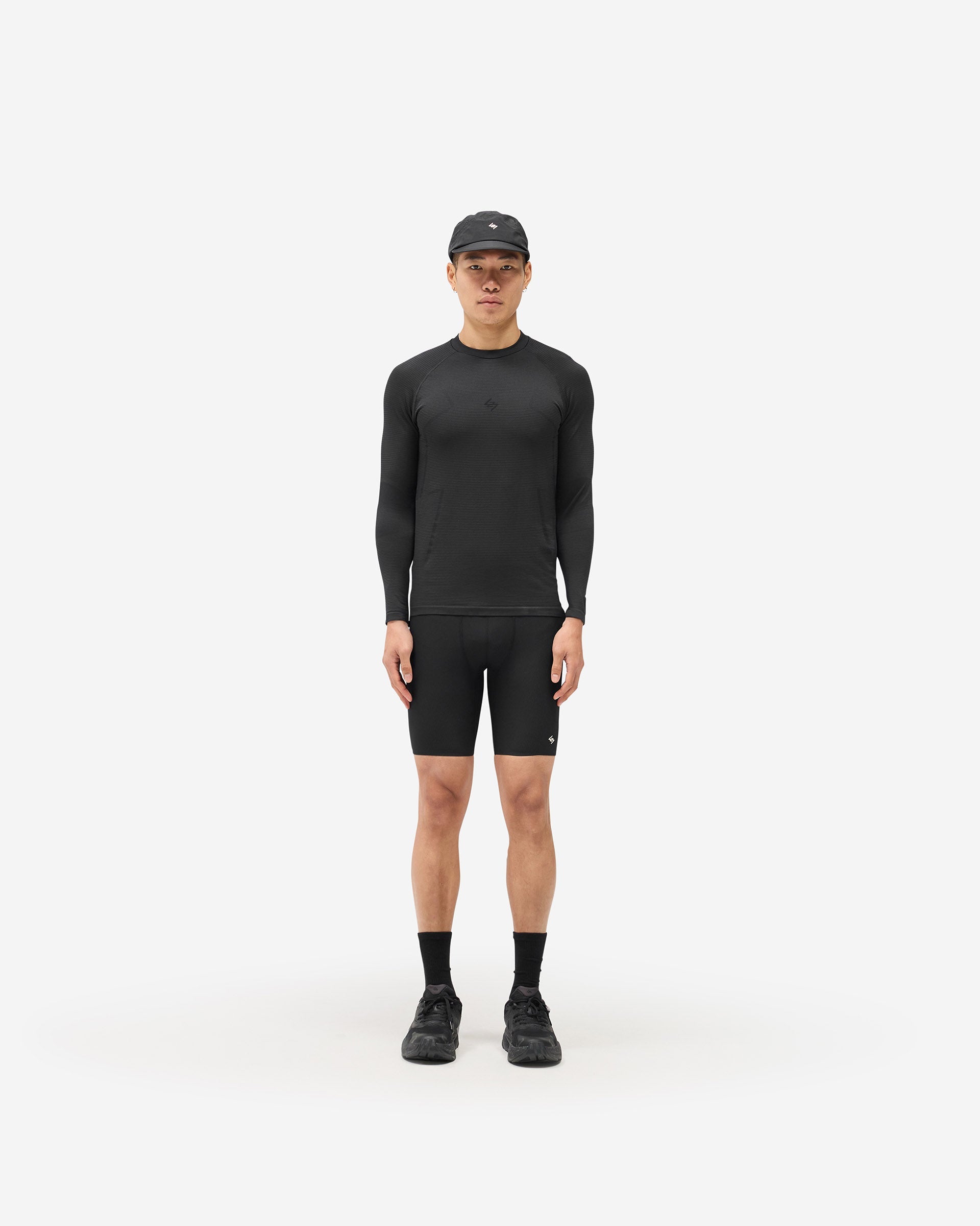 247 Ribbed Half Tight - Jet Black