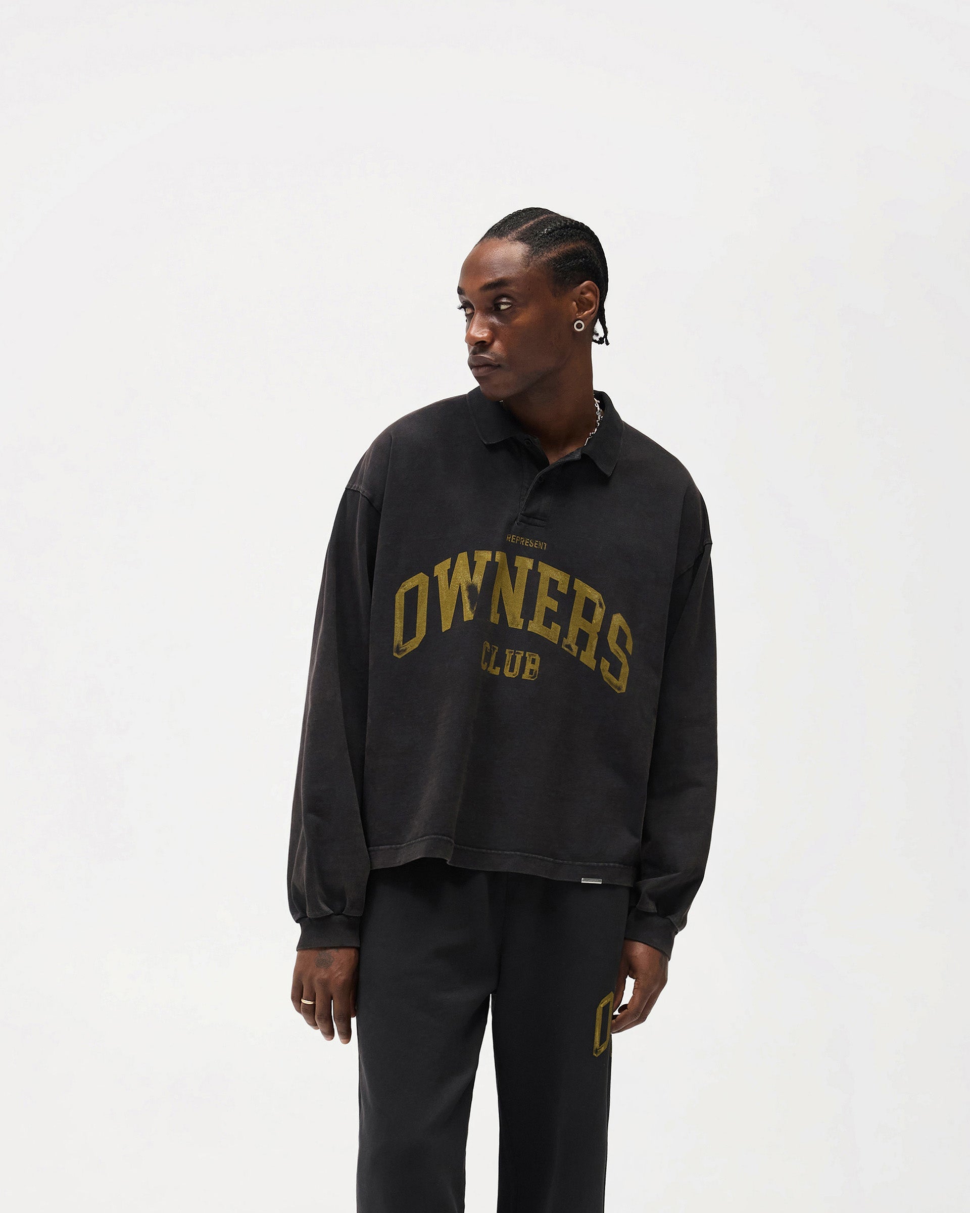 Represent Owners Club Rugby Polo - Faded Black