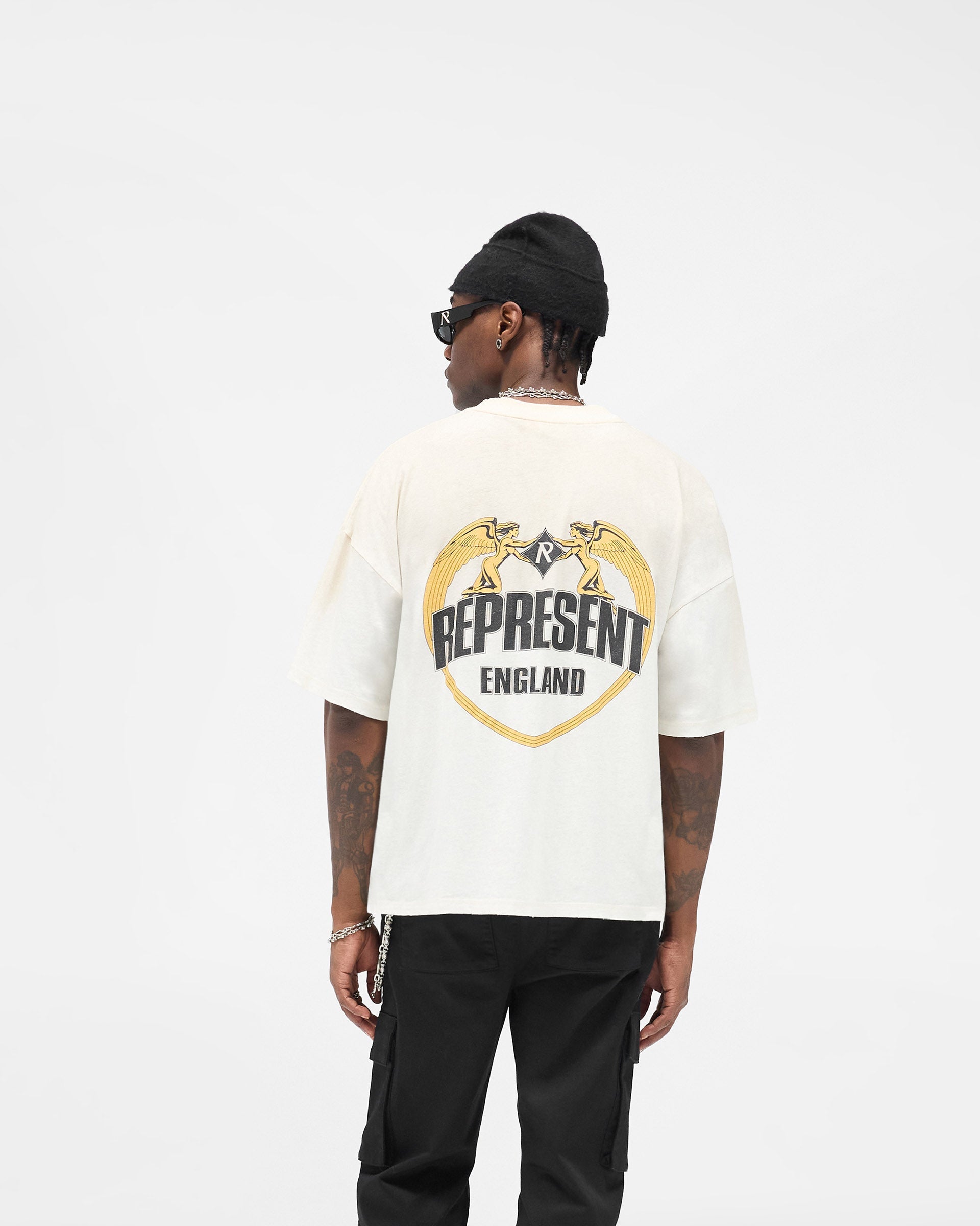 Angel Border T-Shirt - Washed Ecru