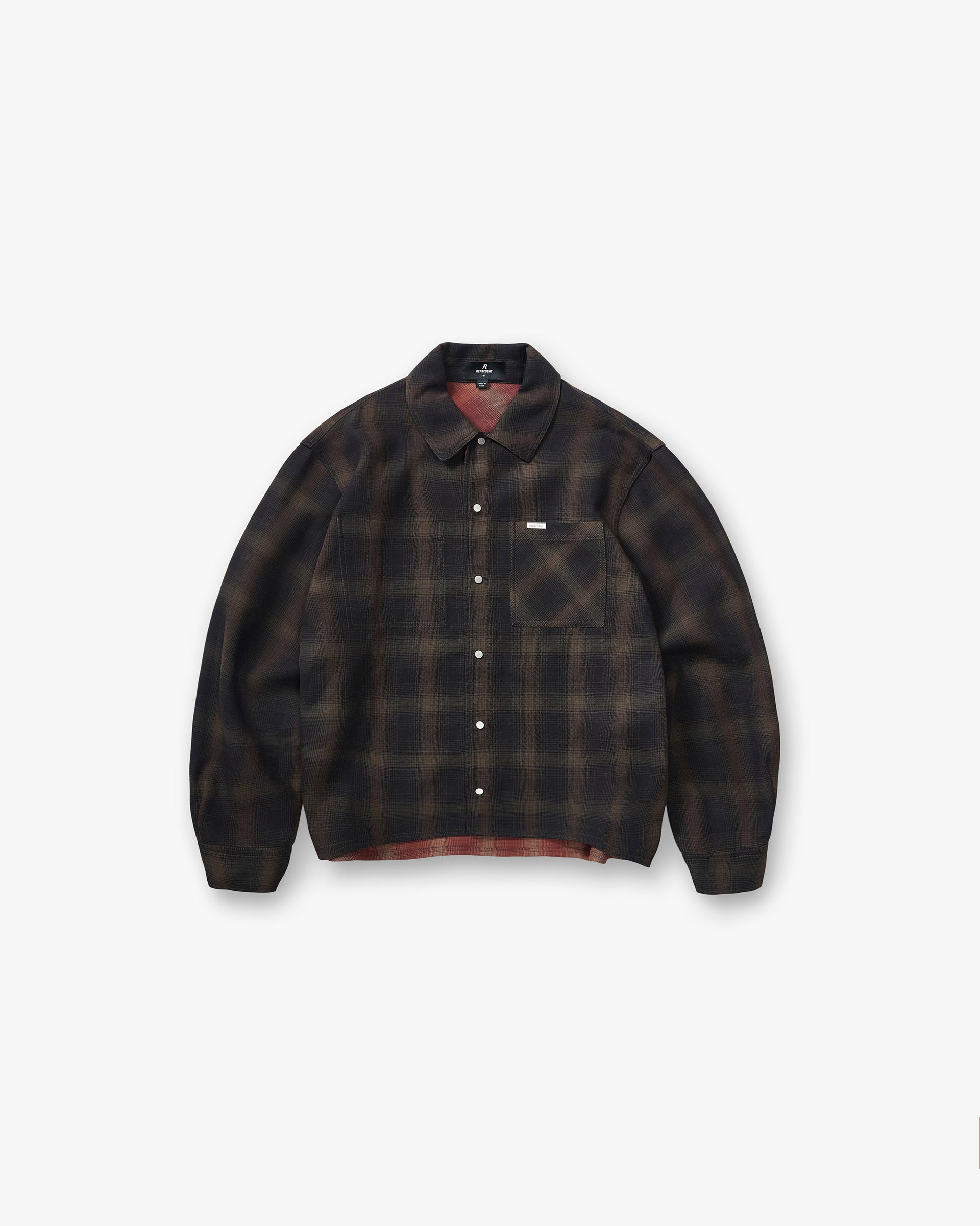Bonded Reversible Check Shirt - Nero