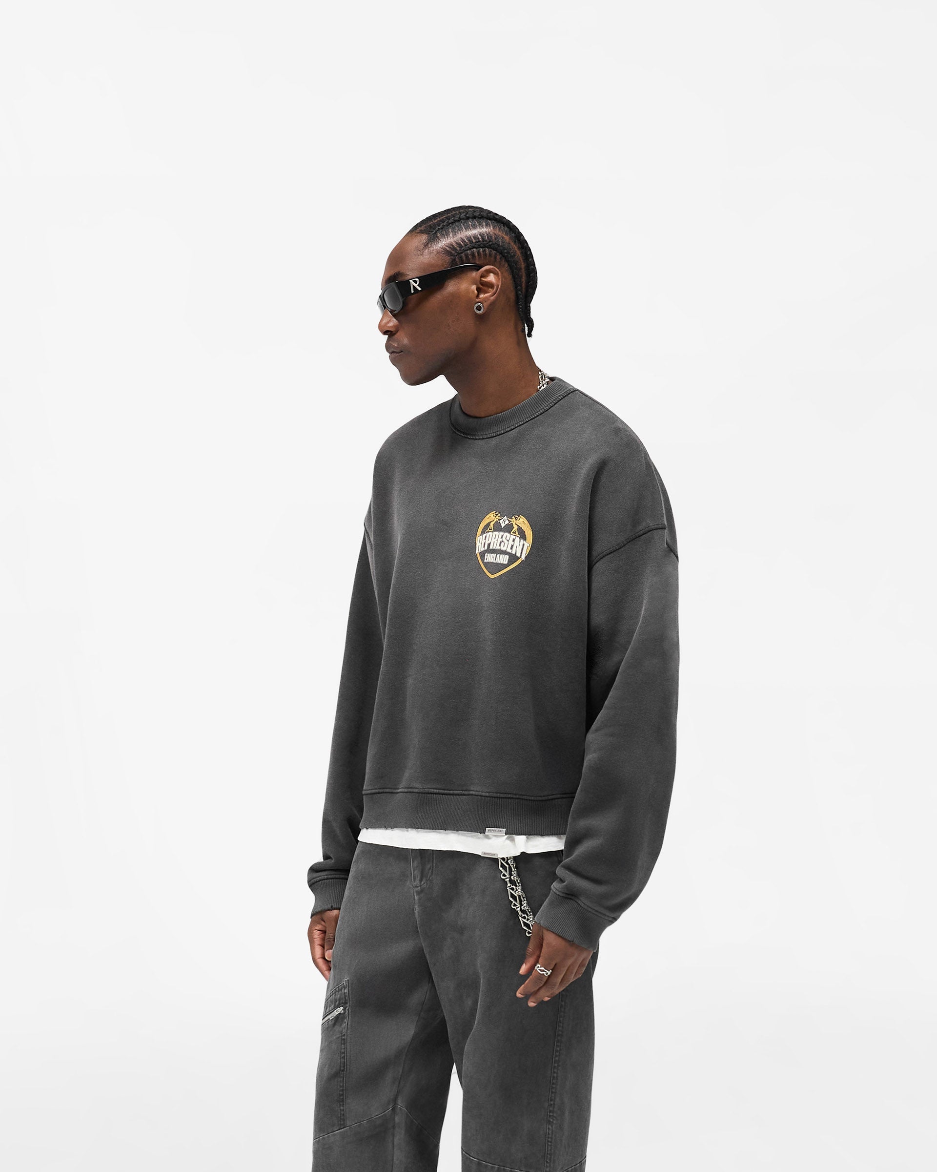 Angel Border Sweater - Stained Black