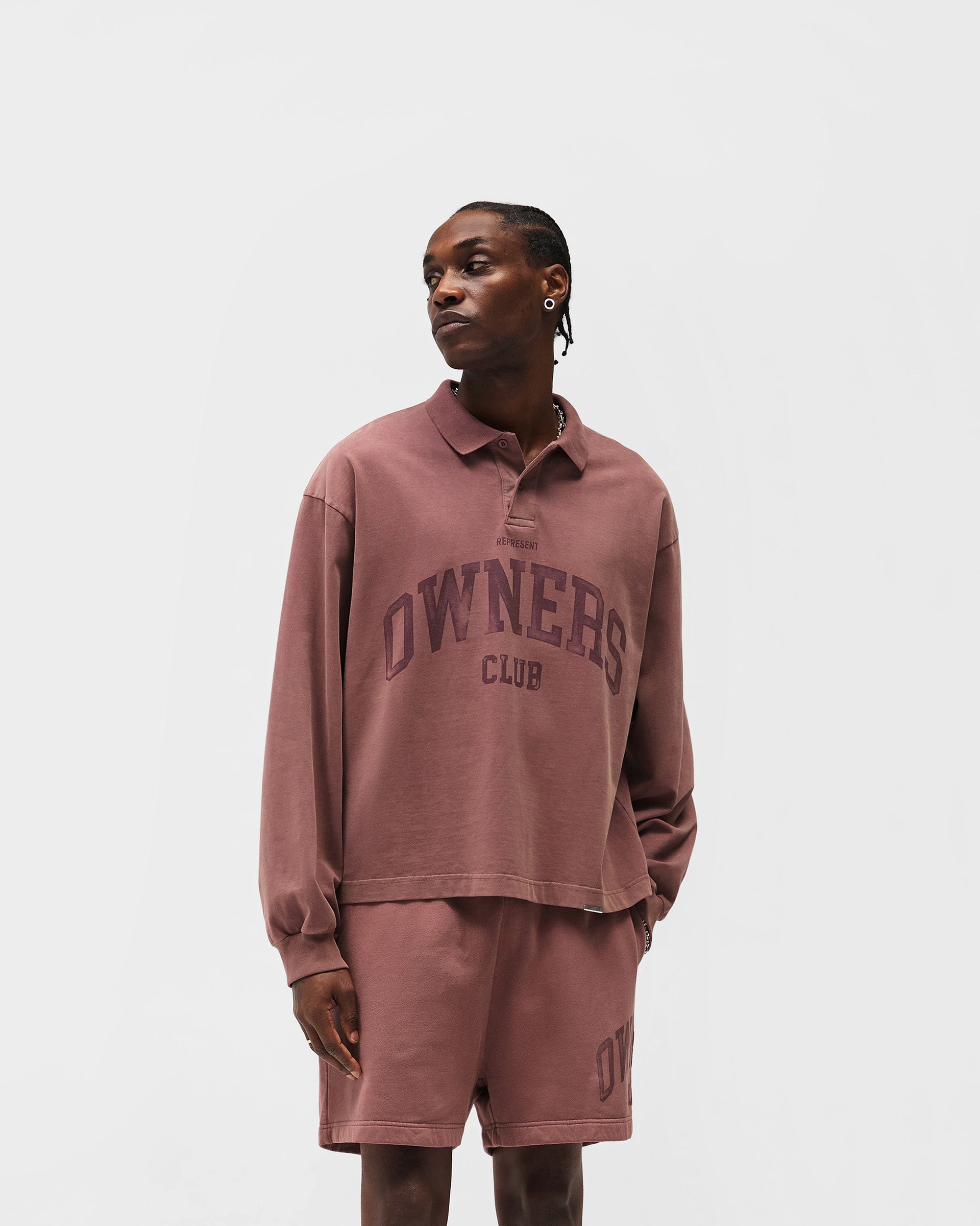 Represent Owners Club Rugby Polo - Smoked Rose