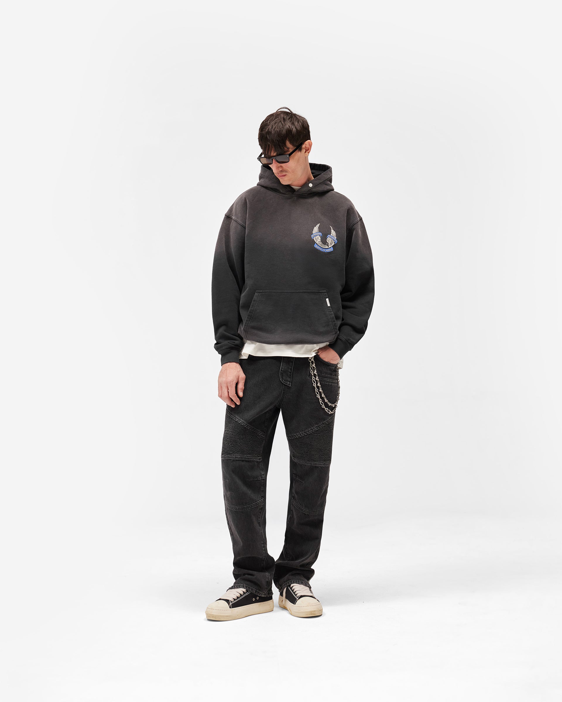 Represent X Belstaff Born To Bike Hoodie - Aged Black