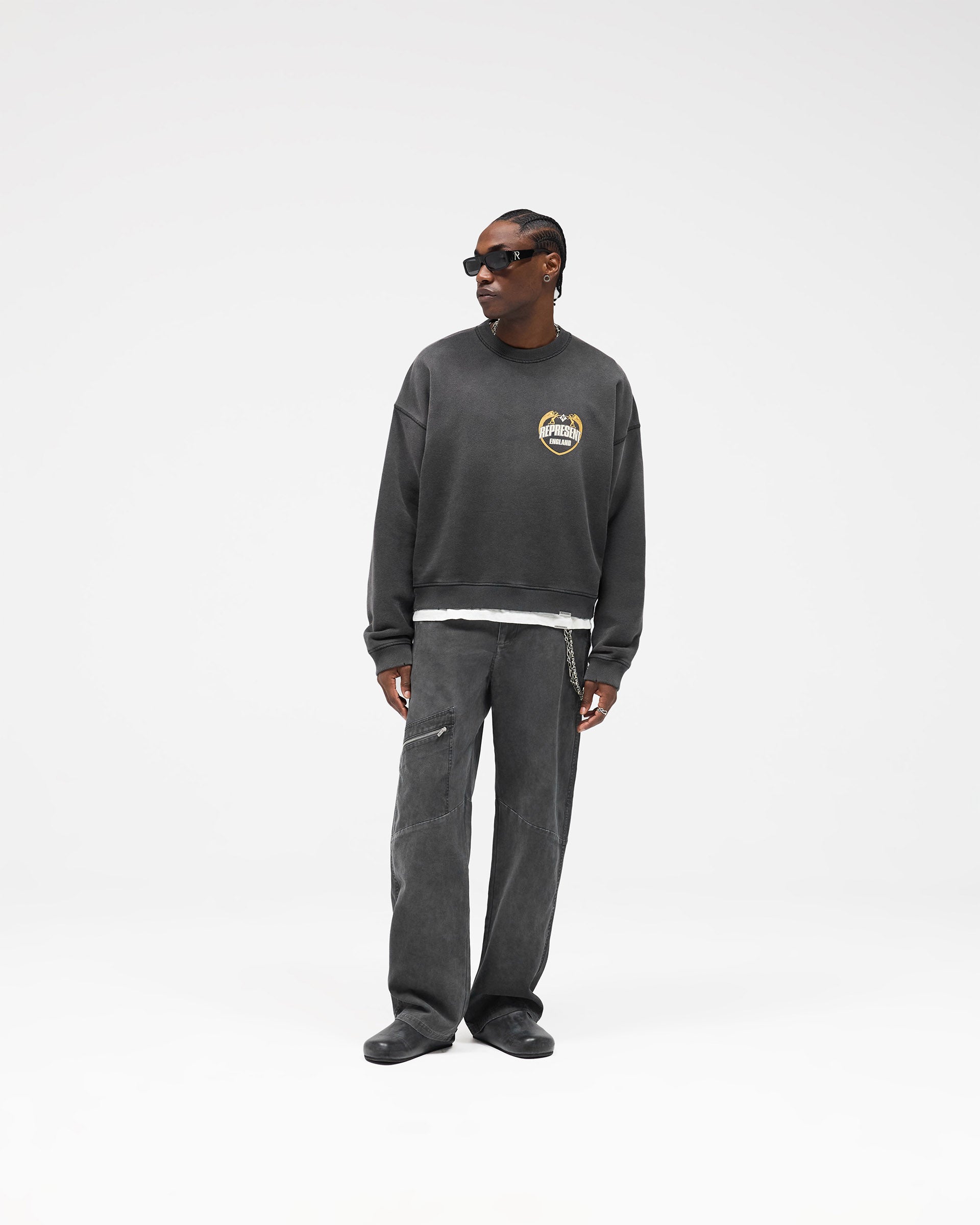 Angel Border Sweater - Stained Black
