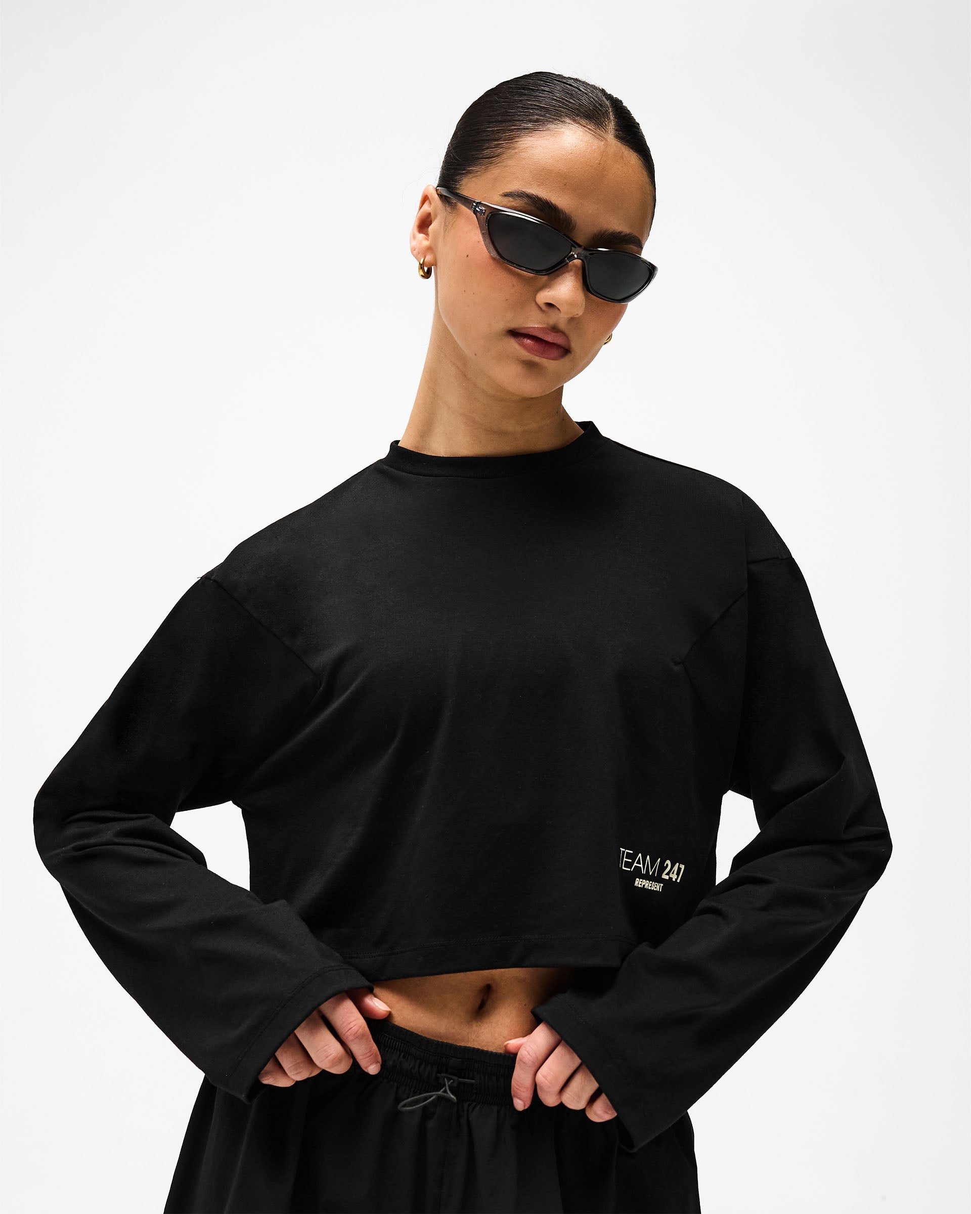 247 DNA Cropped Training T-Shirt - Black