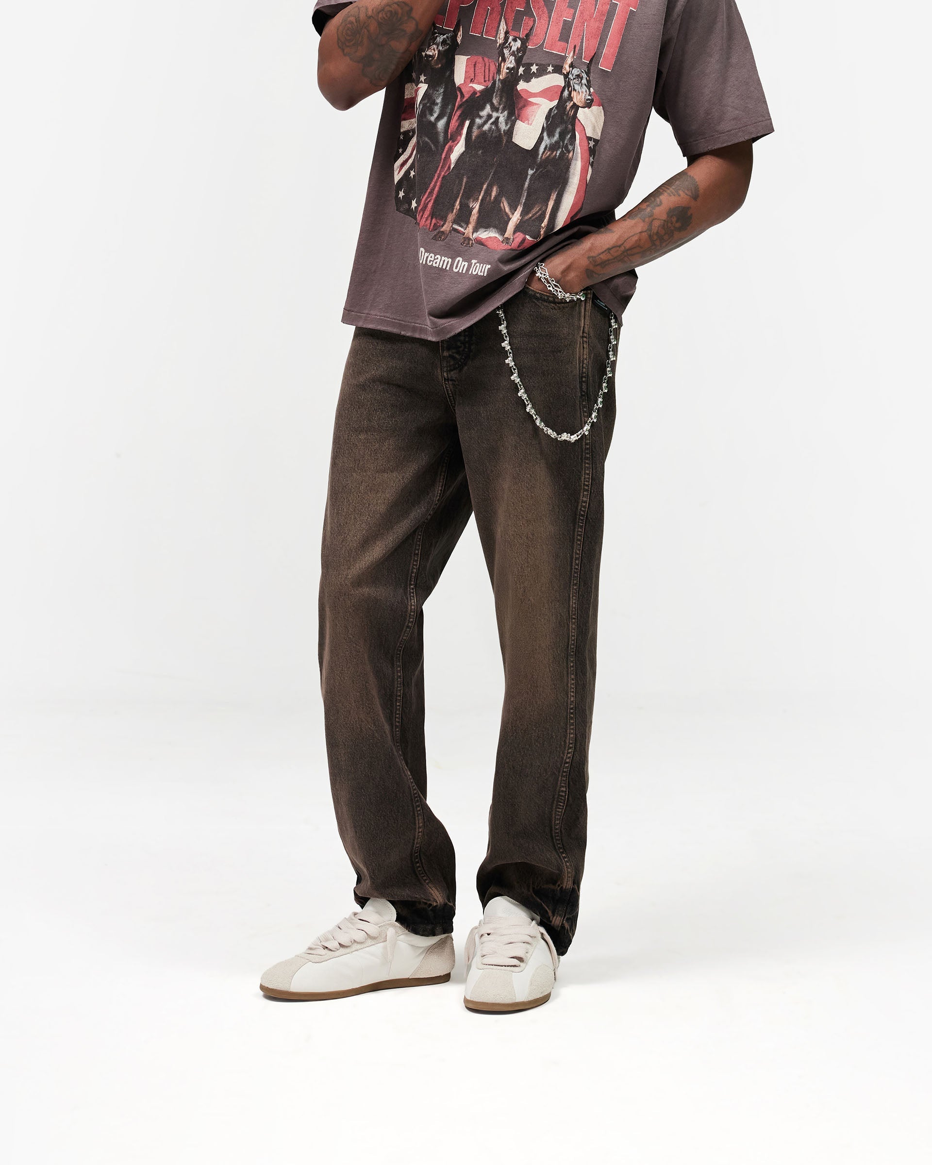 R2 Straight Leg Denim - Bark