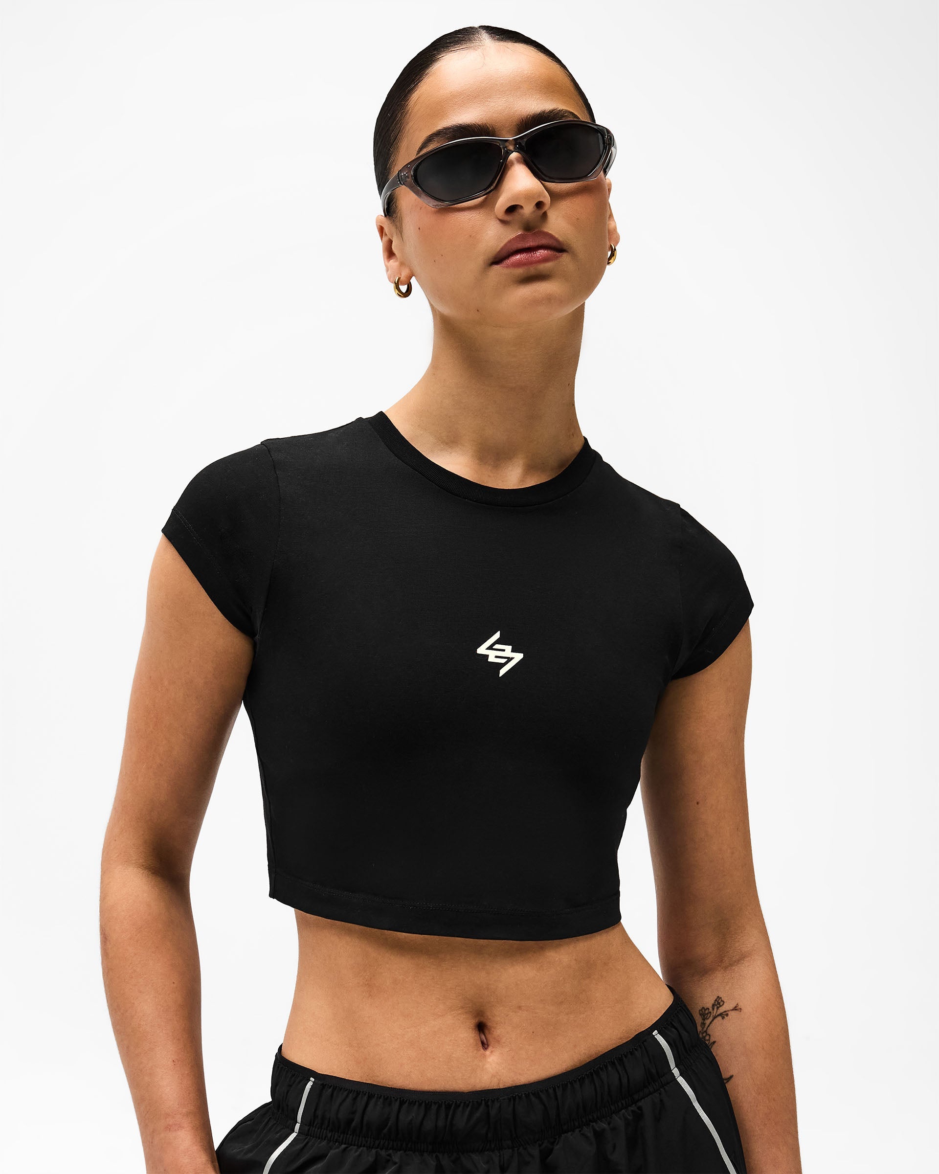 247 Micro Cap Sleeve T-Shirt - Black