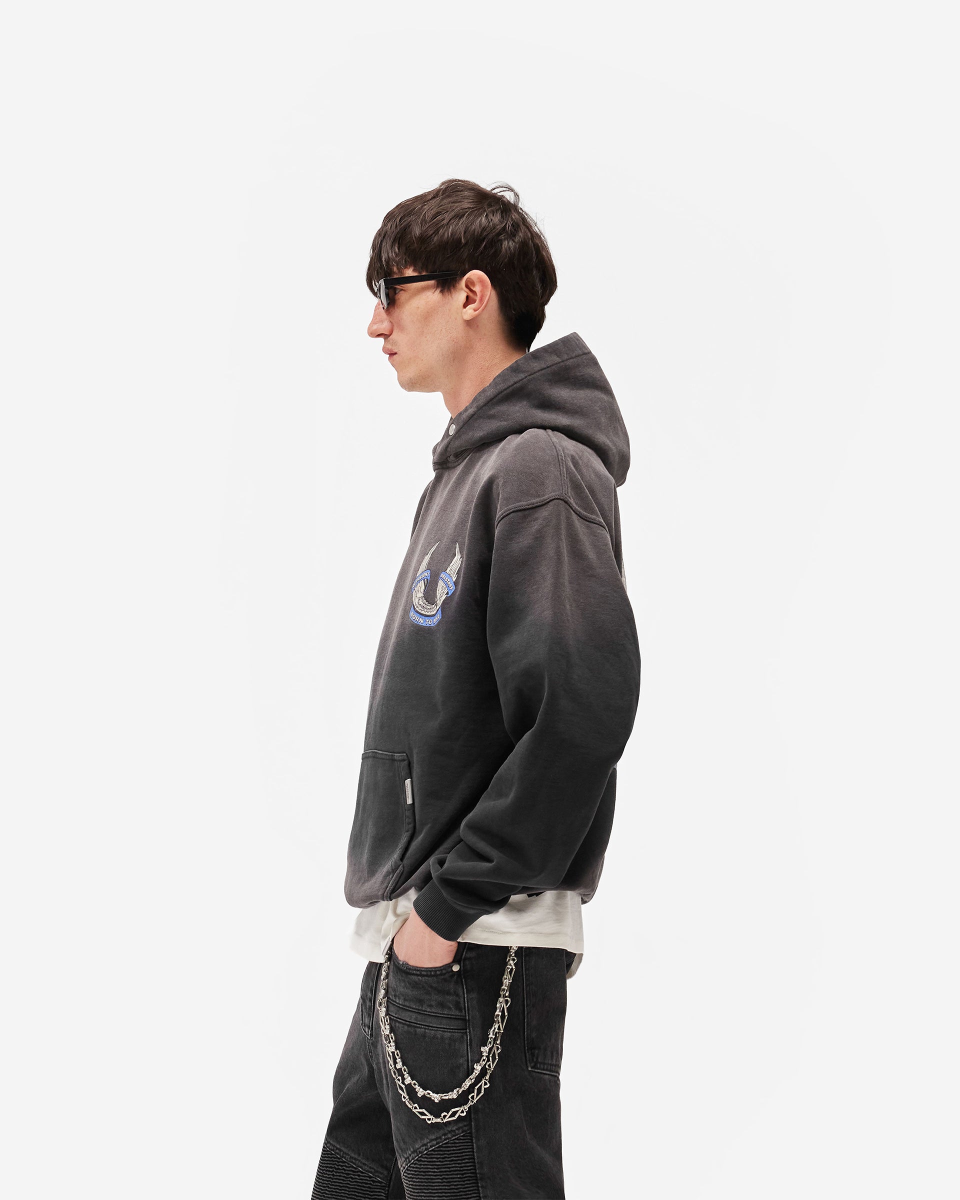 Represent X Belstaff Born To Bike Hoodie - Aged Black