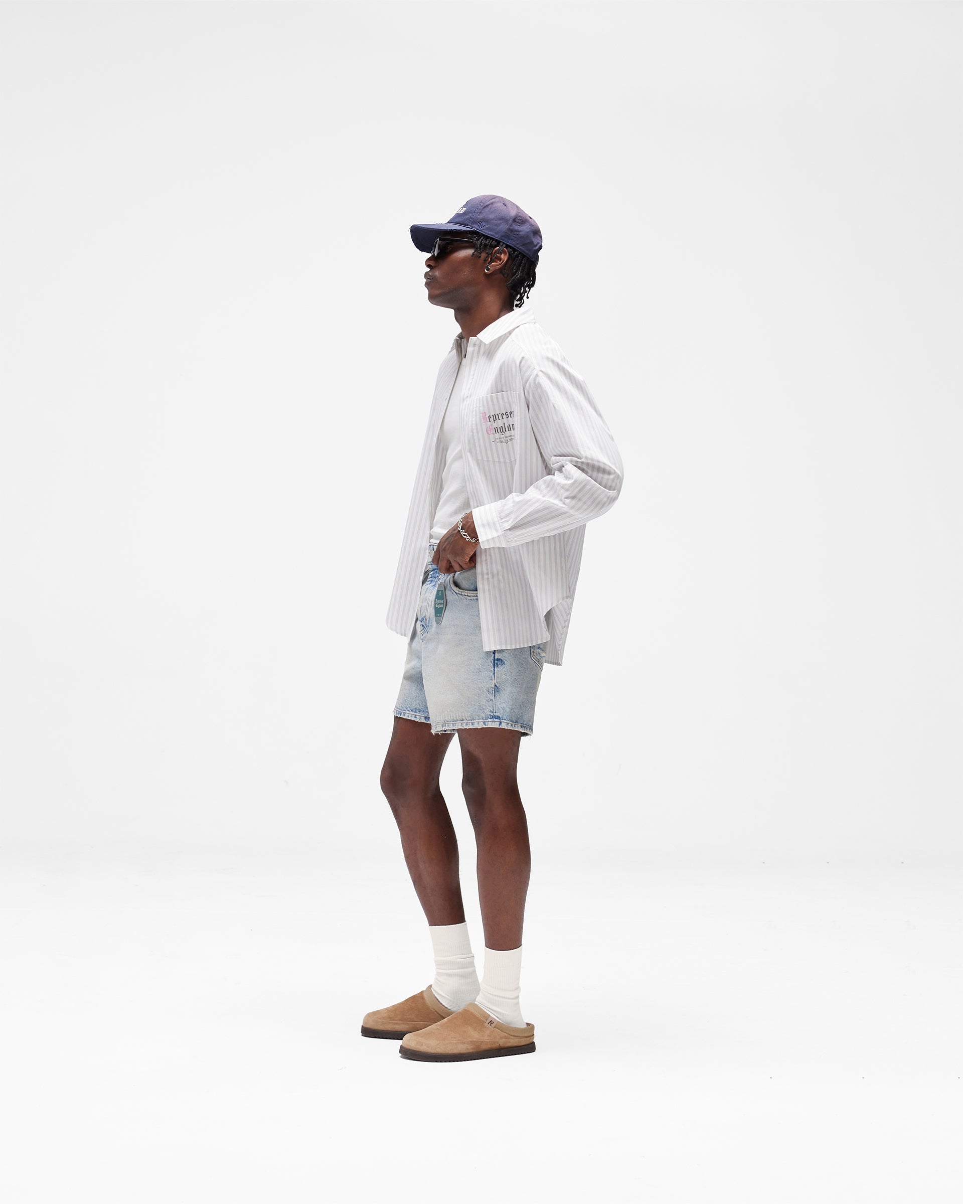 Pinstripe Shirt - Flat White