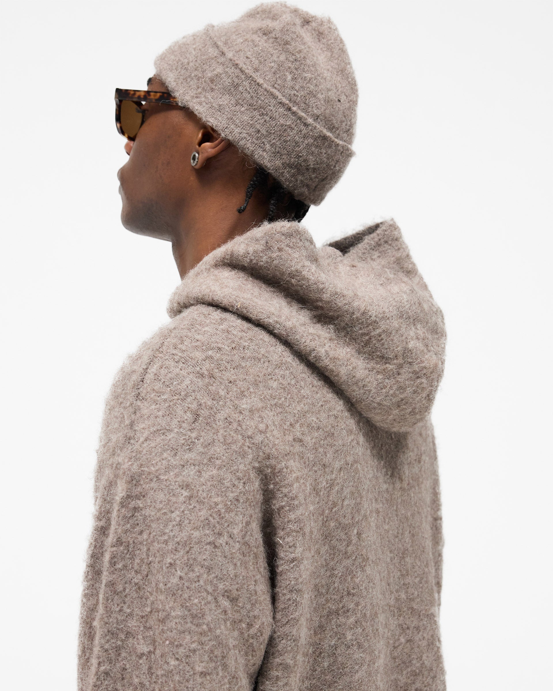 Textured Knit Beanie - Nero