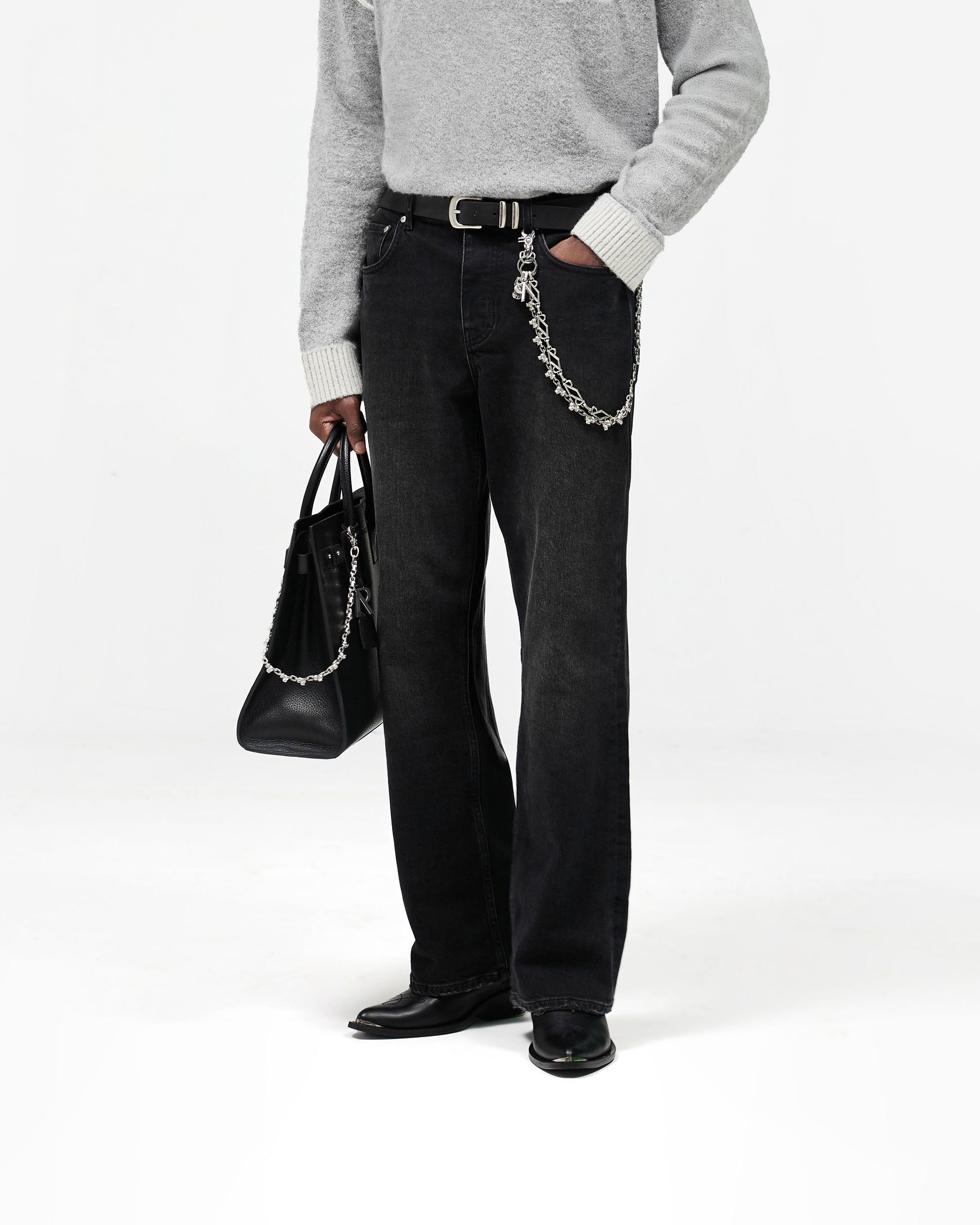 Kick Flare Denim - Aged Black