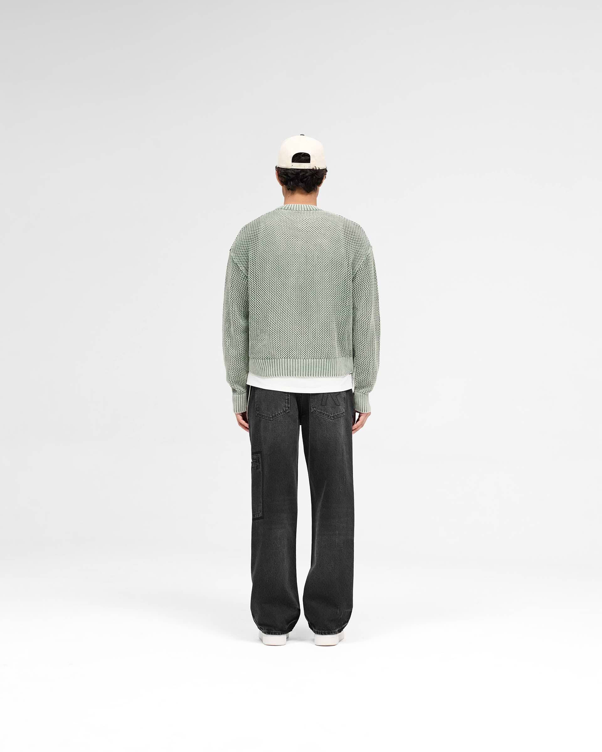Open Gauge Knit Sweater - Forest Green