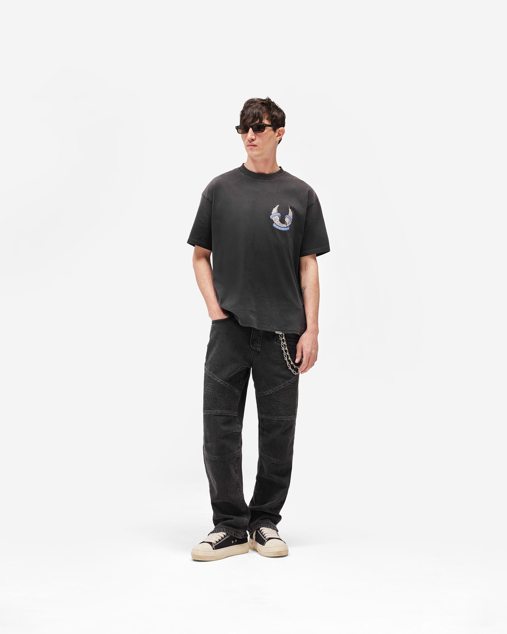 Represent X Belstaff Born To Bike T-Shirt - Aged Black