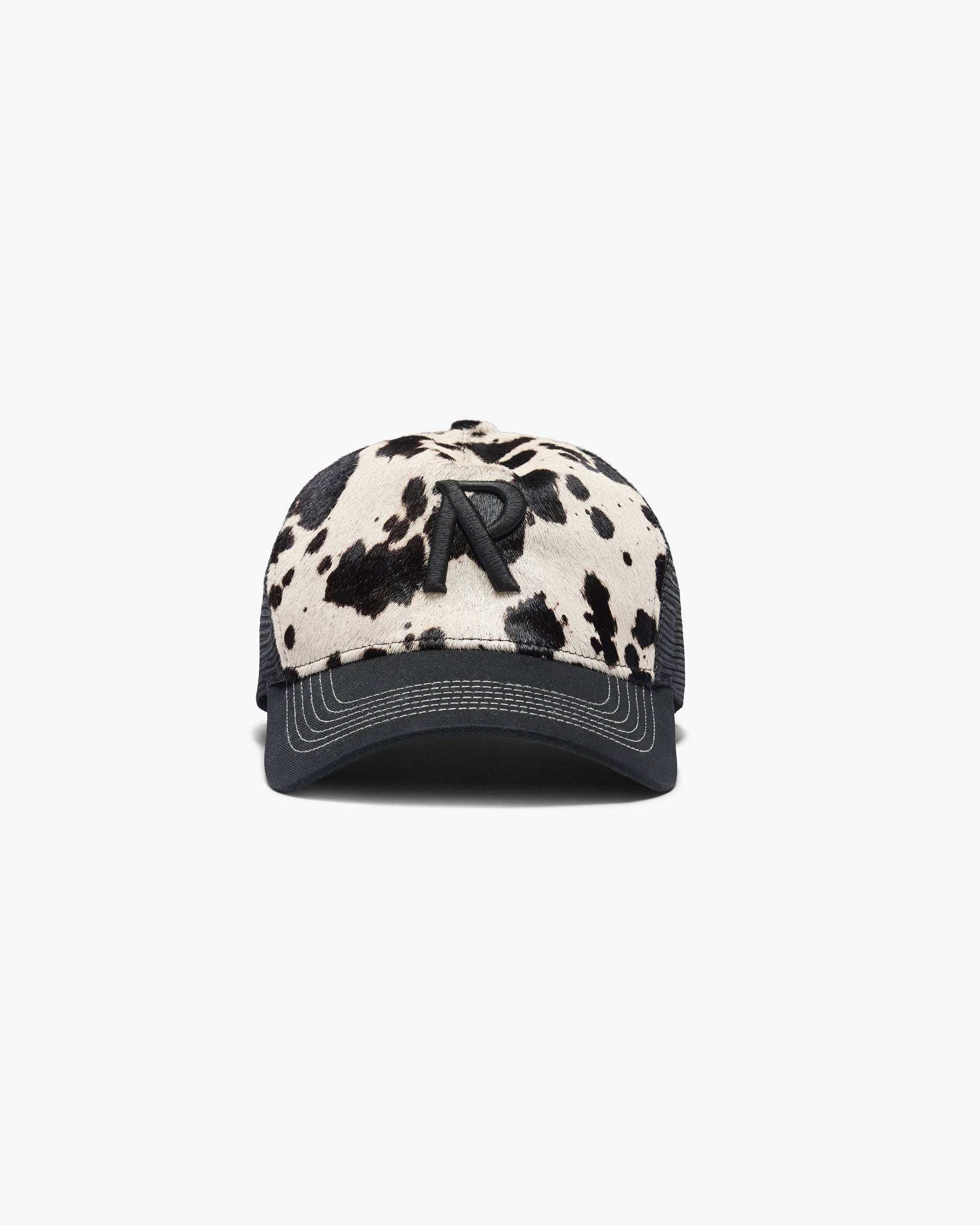 Cowhide Print Cap - Flat White Jet Black