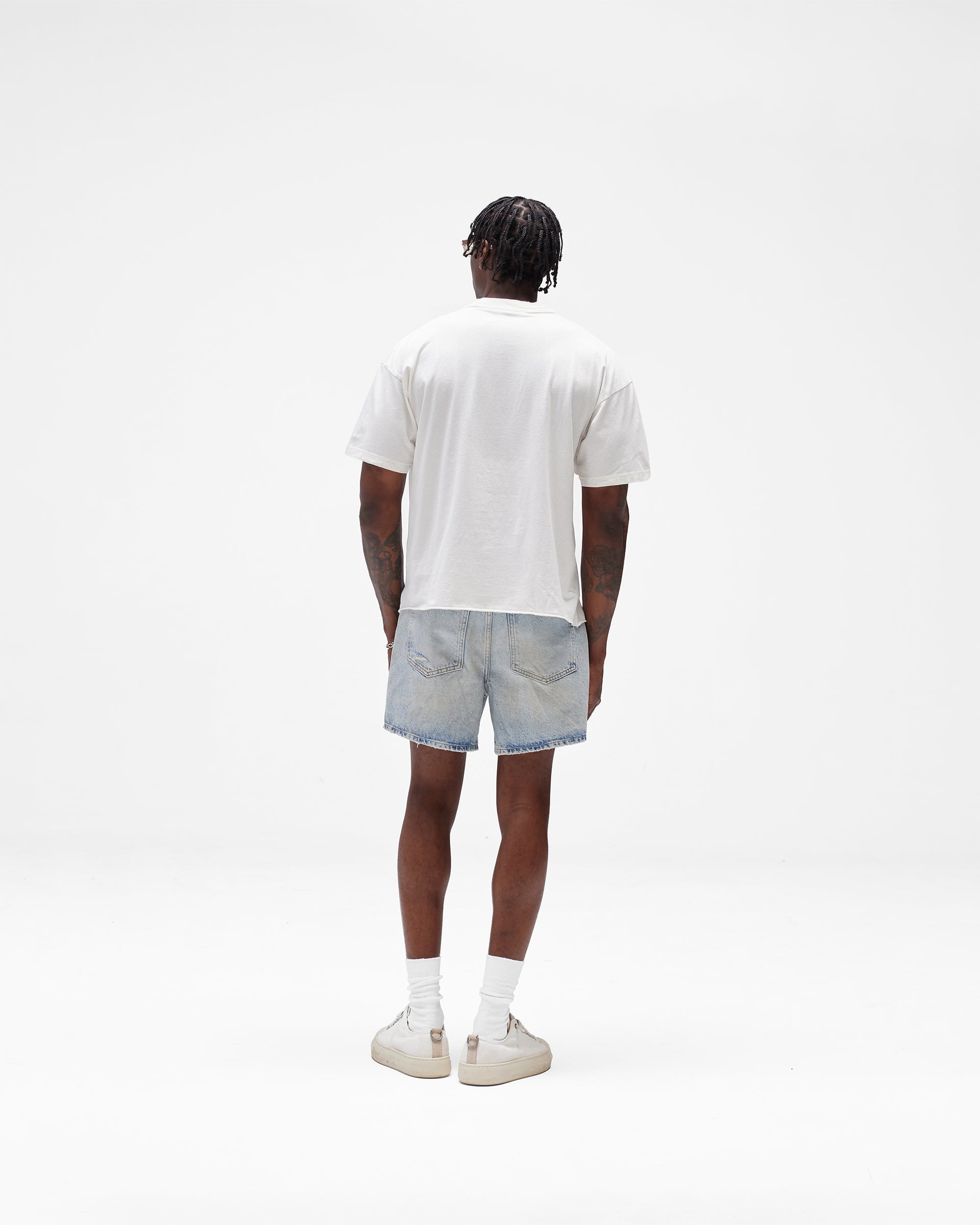 Busy Doing Nothing Denim Short - Dusty Blue
