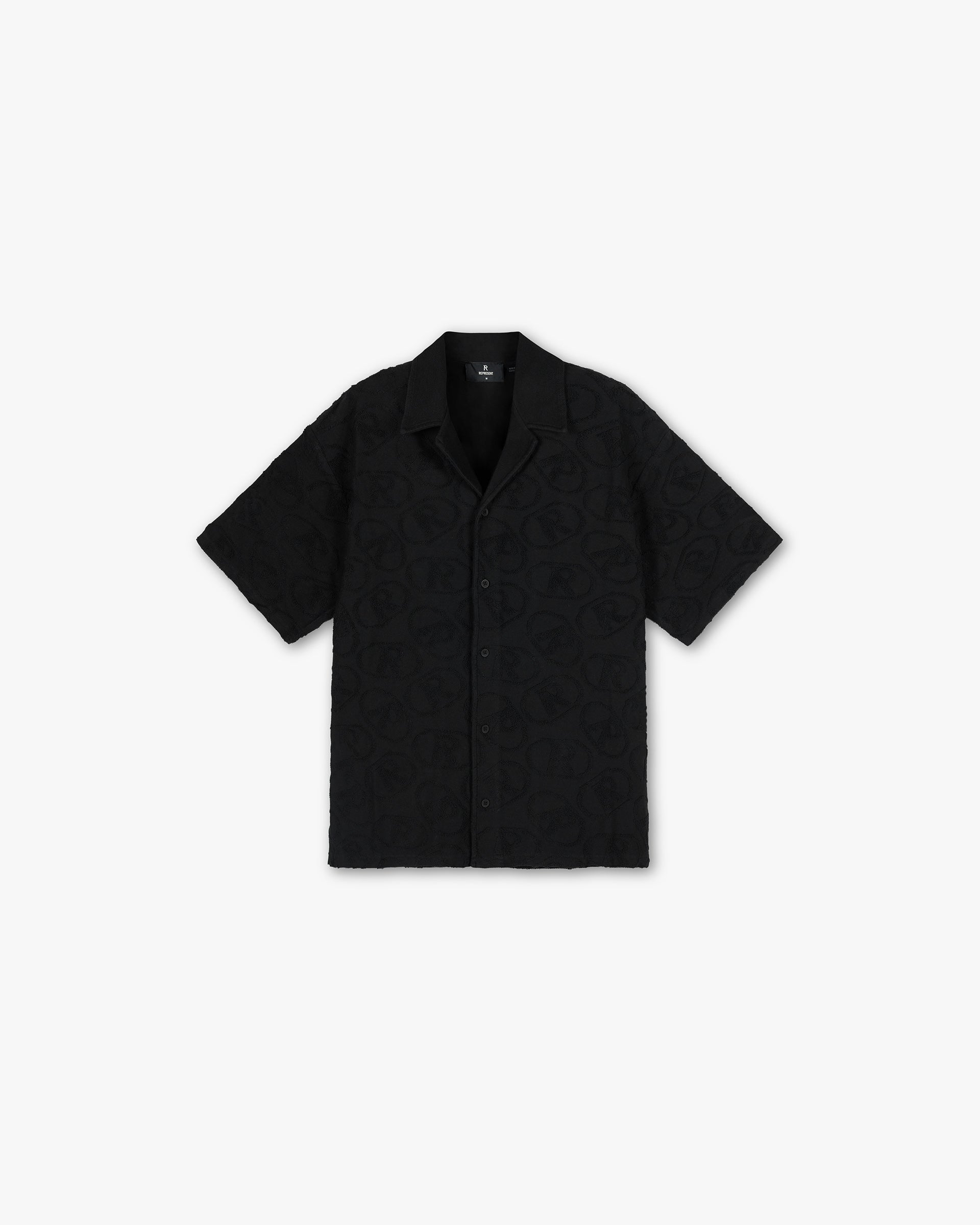All Over Print Towel Shirt - Black