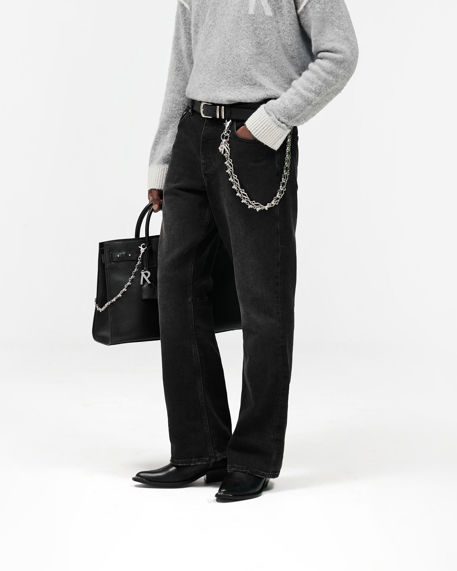 Kick Flare Denim - Aged Black