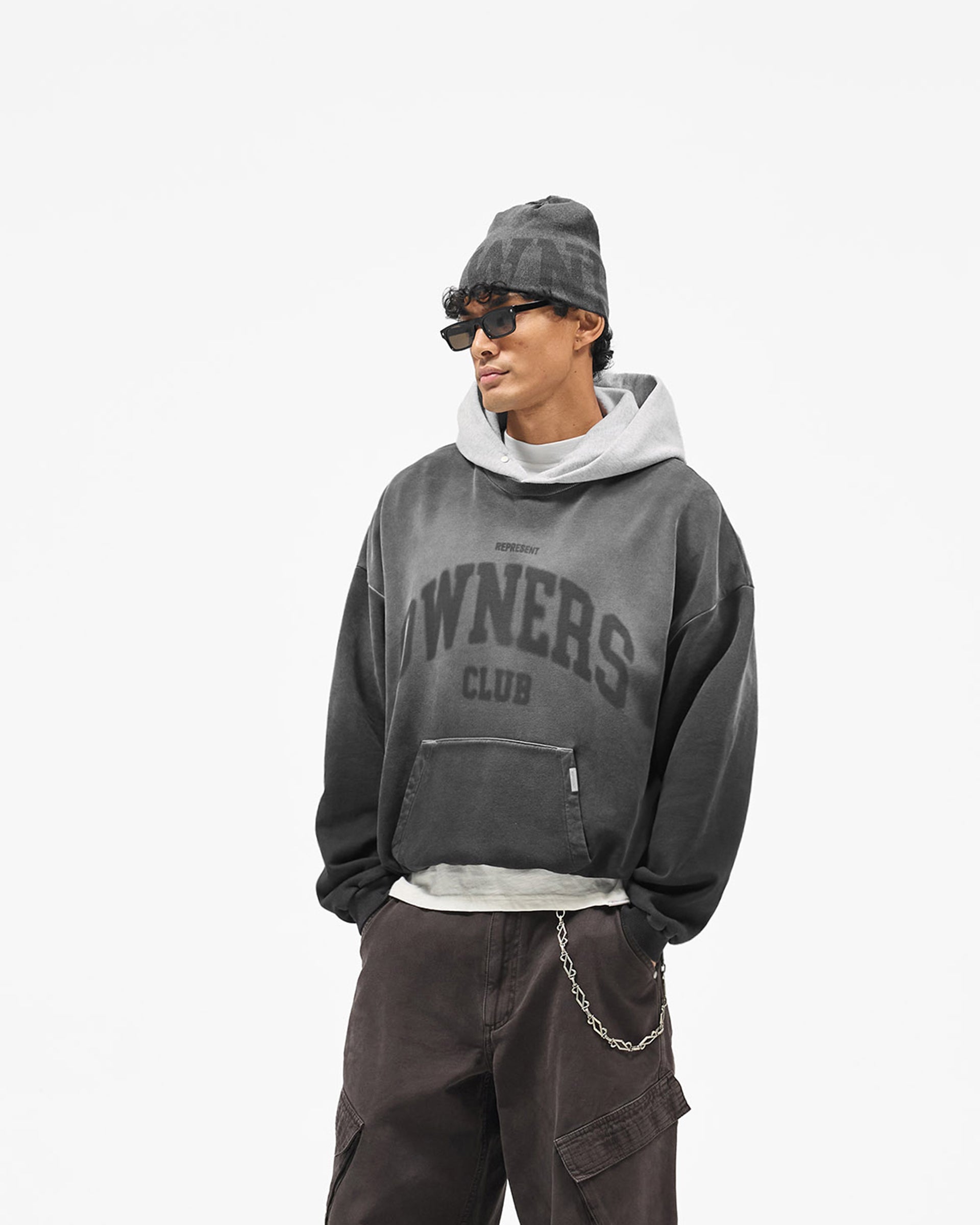 Represent Owners Club Contrast Hoodie - Weathered Black