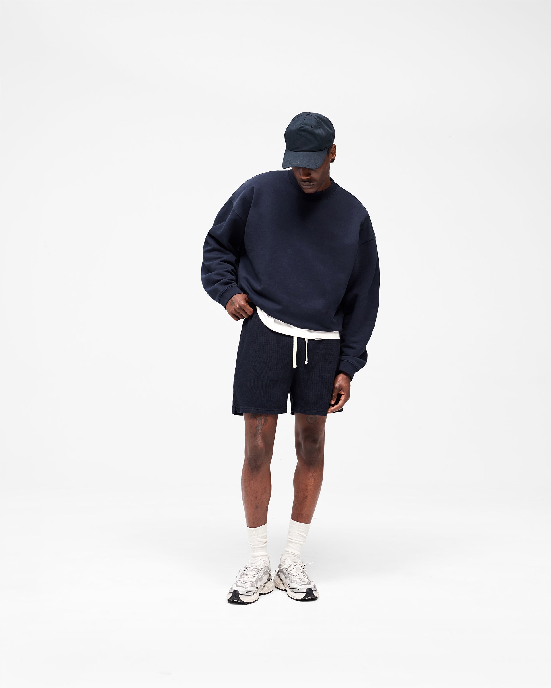 Initial Waffle Shorts - Midnight Navy