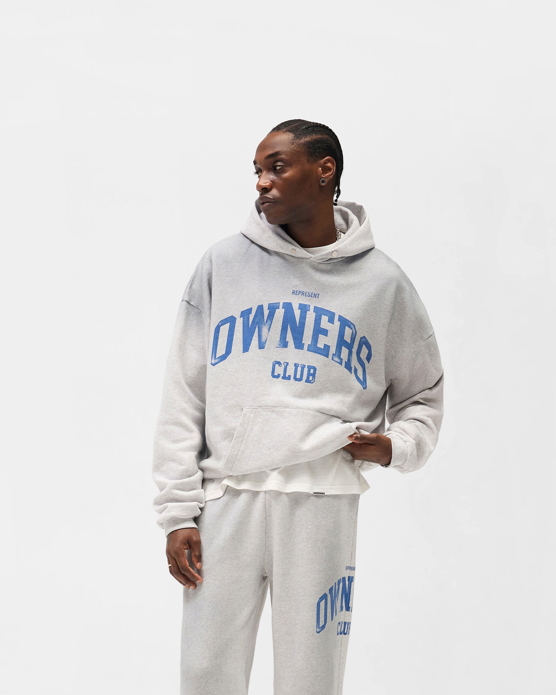 Represent Owners Club Hoodie - Sprayed Ice Grey Marl