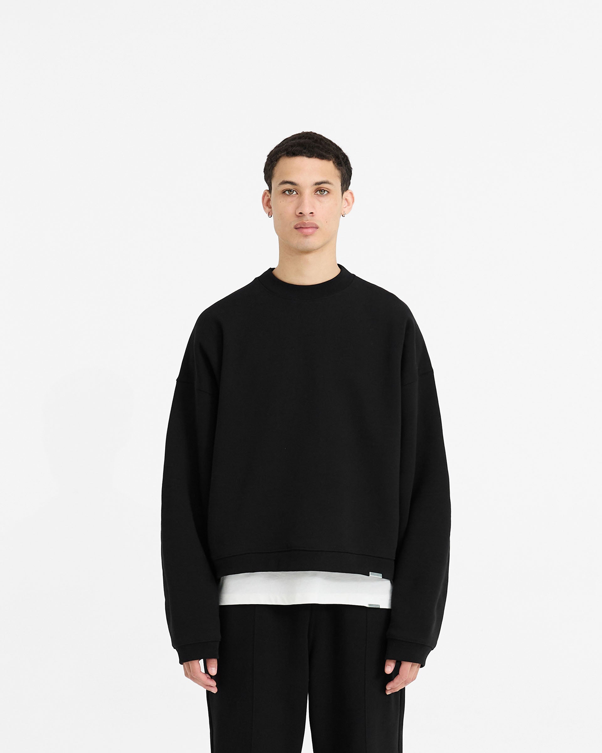Initial Boxy Sweater - Jet Black