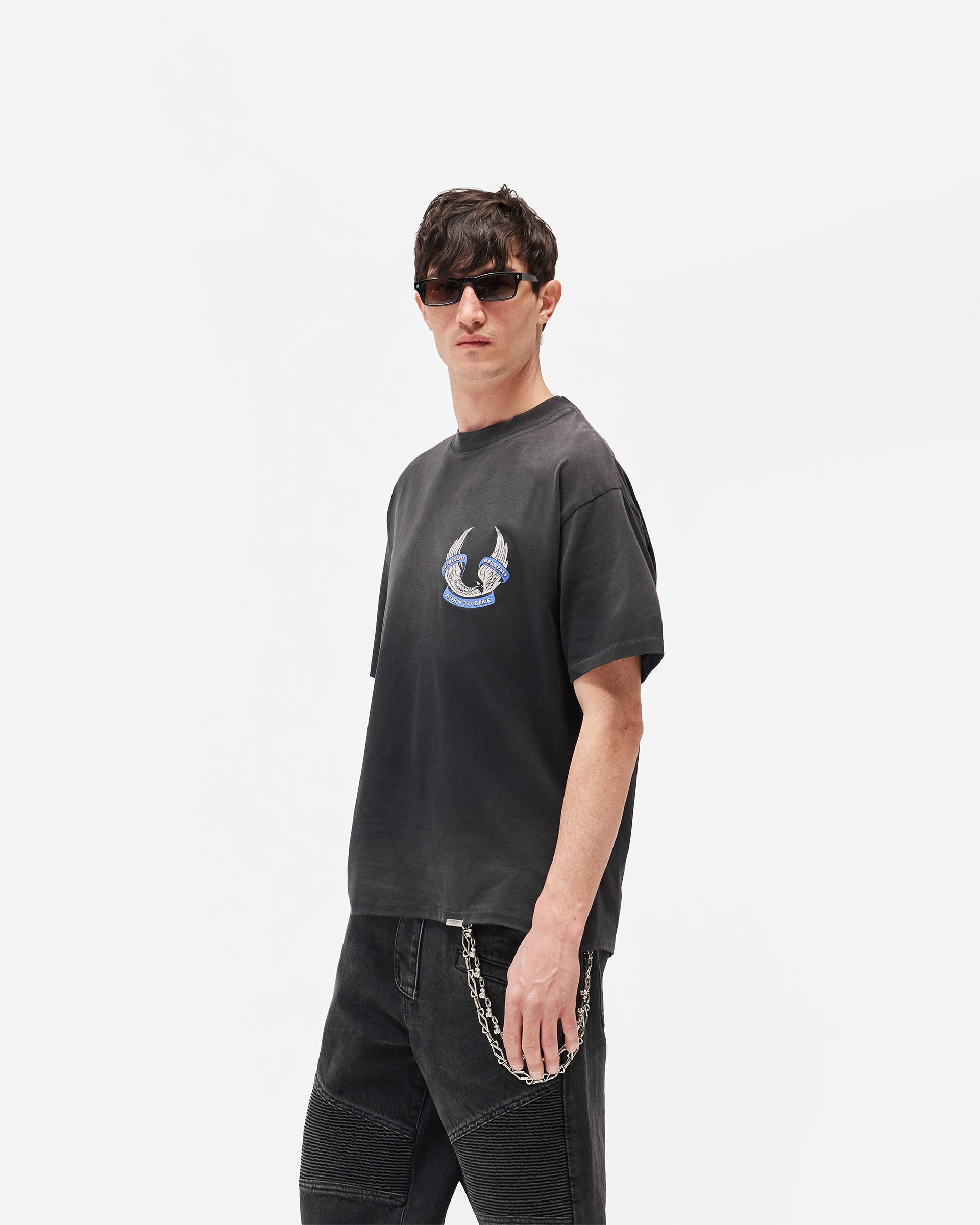 Represent X Belstaff Born To Bike T-Shirt - Aged Black