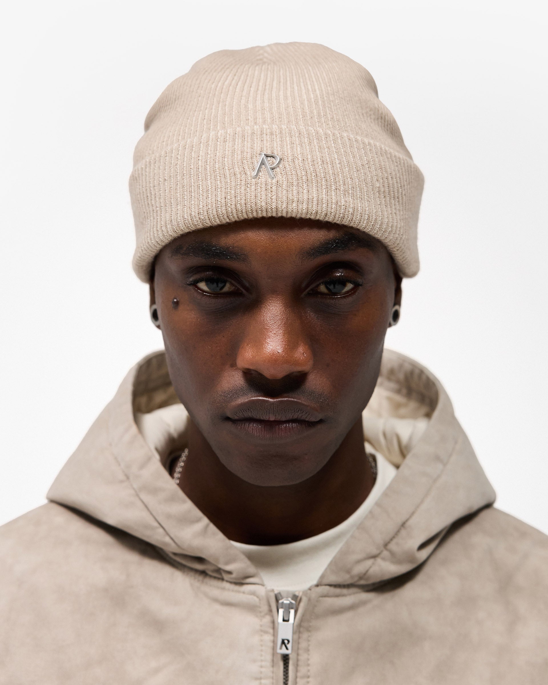 Rib Knit Beanie - Dark Taupe