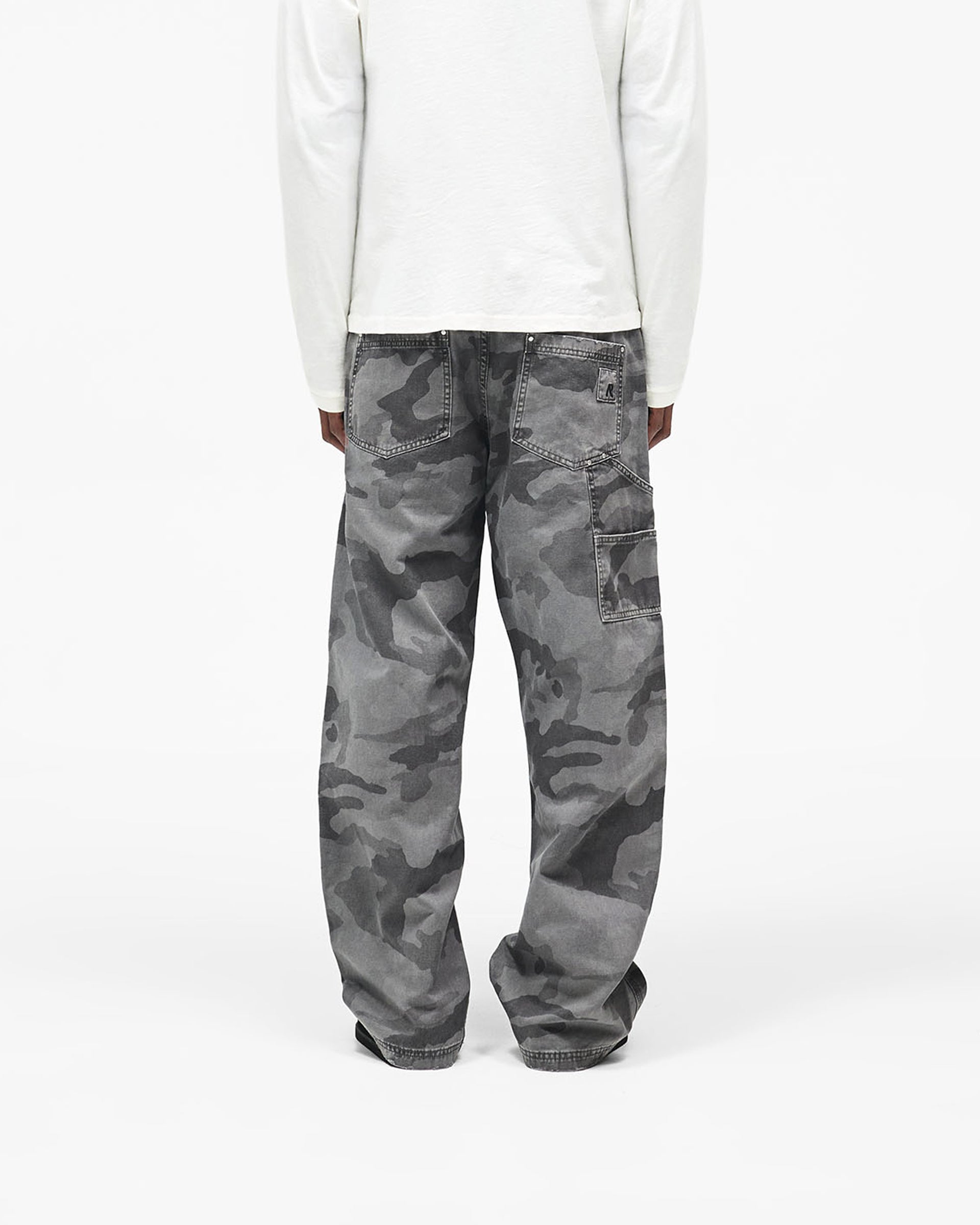 Heaton Camo Workwear Pant - Washed Grey Camo