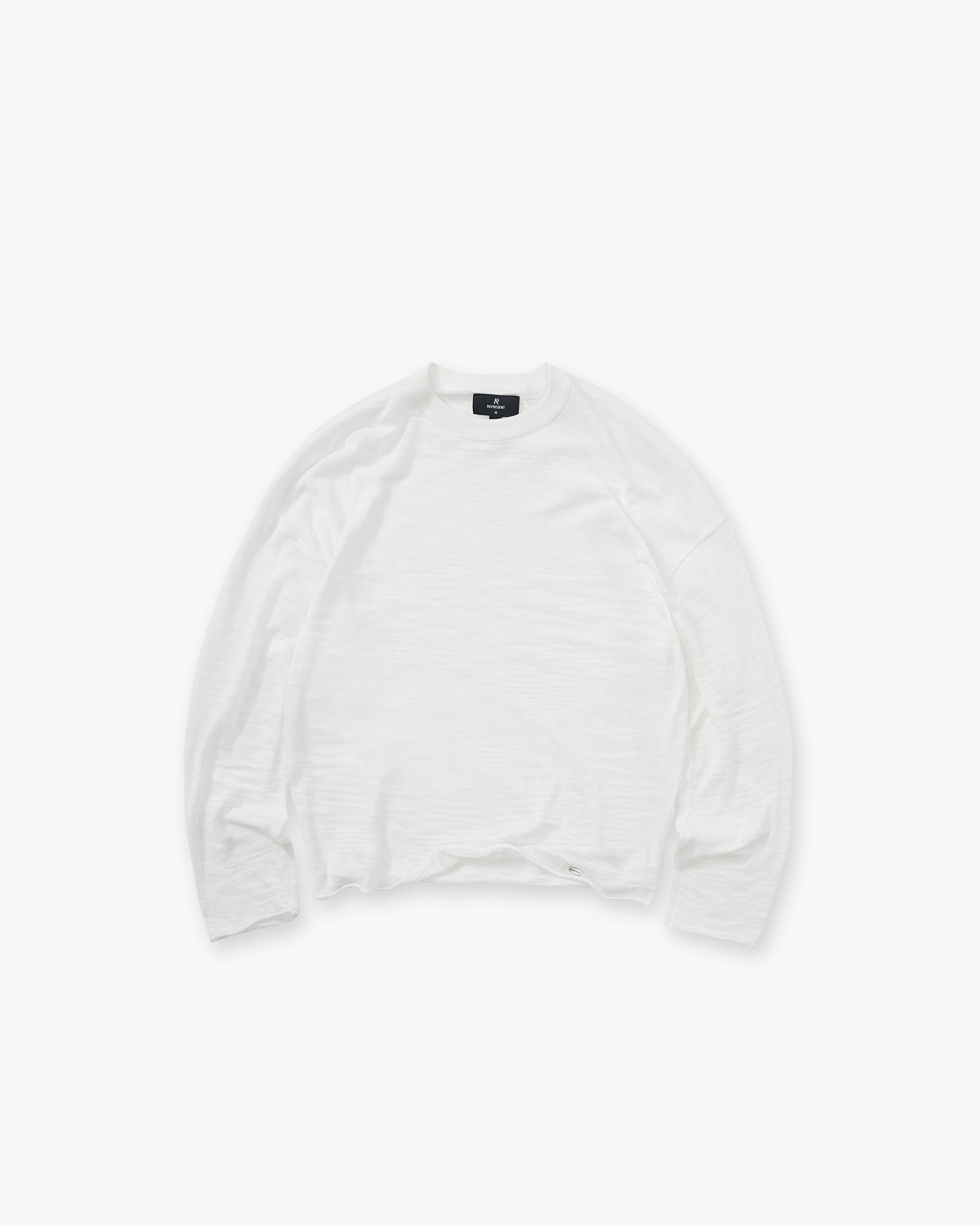 Long Sleeve Slub Knit T-Shirt - Flat White
