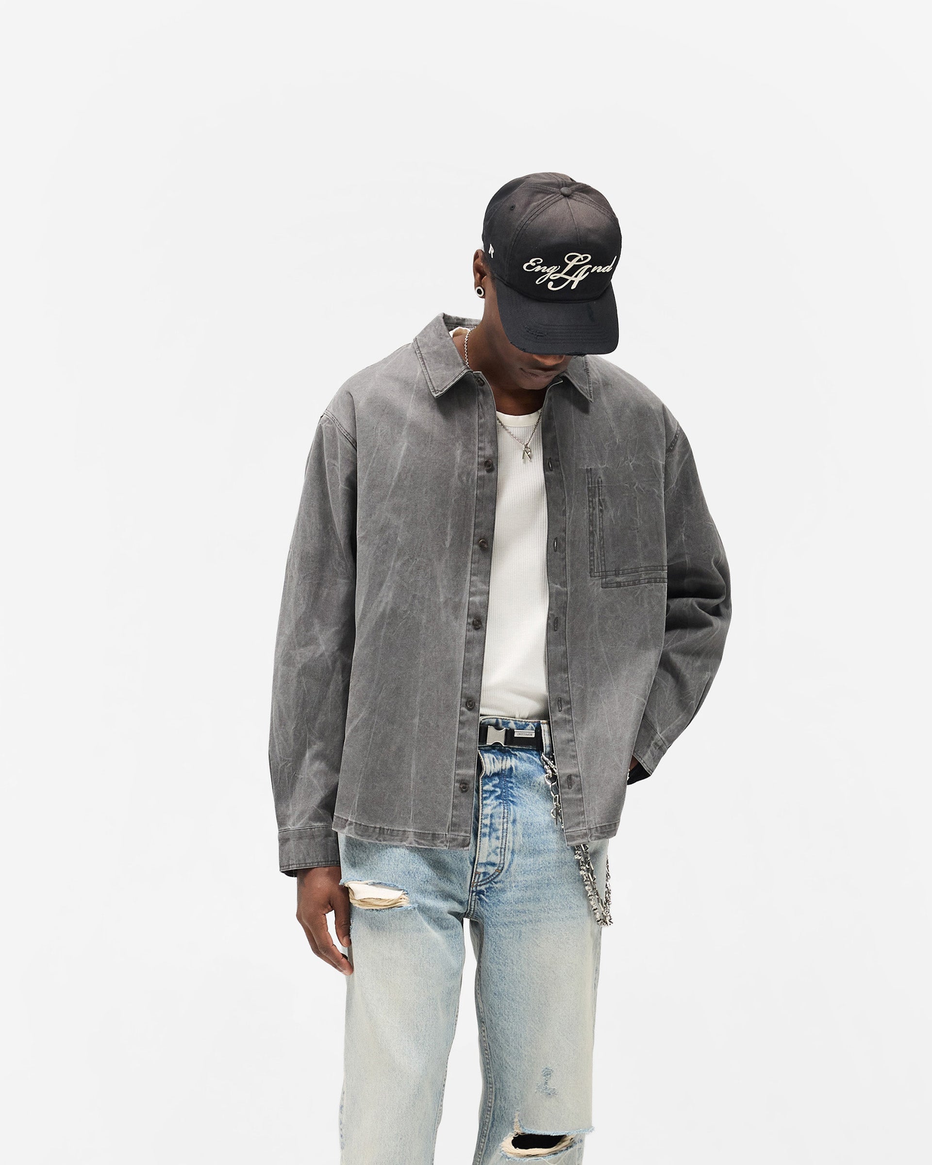 Washed Cotton Shirt - Jet Black