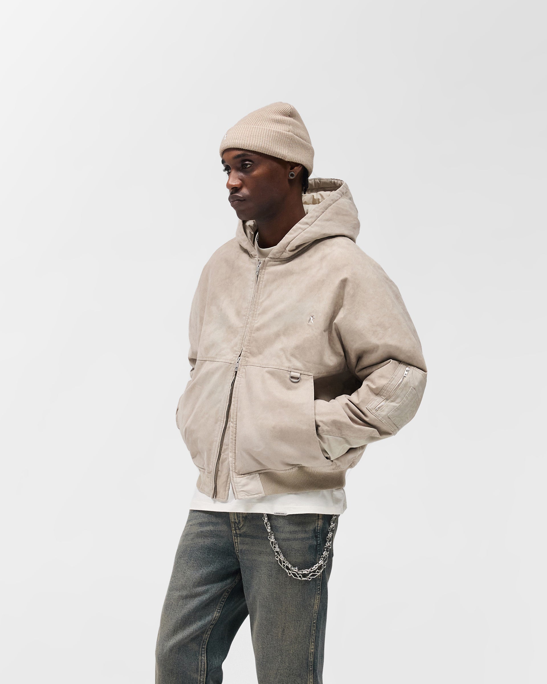 Hooded Bomber - Beige