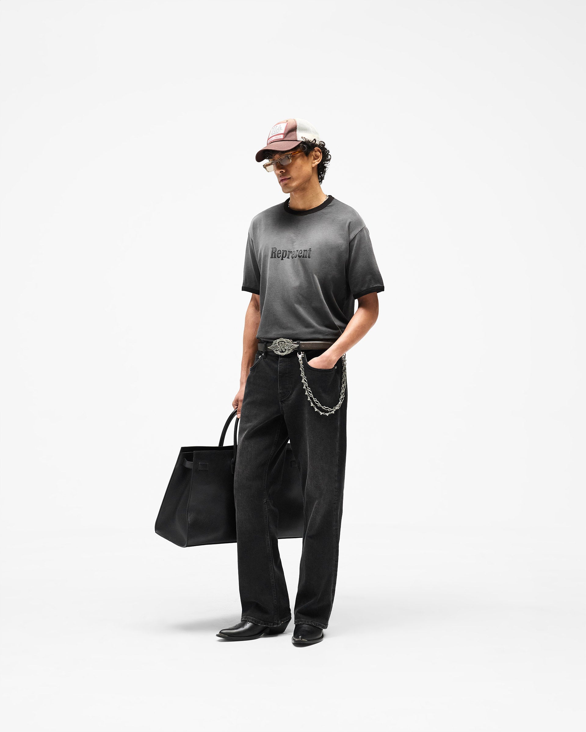 HTN XL Leather Bag - Black