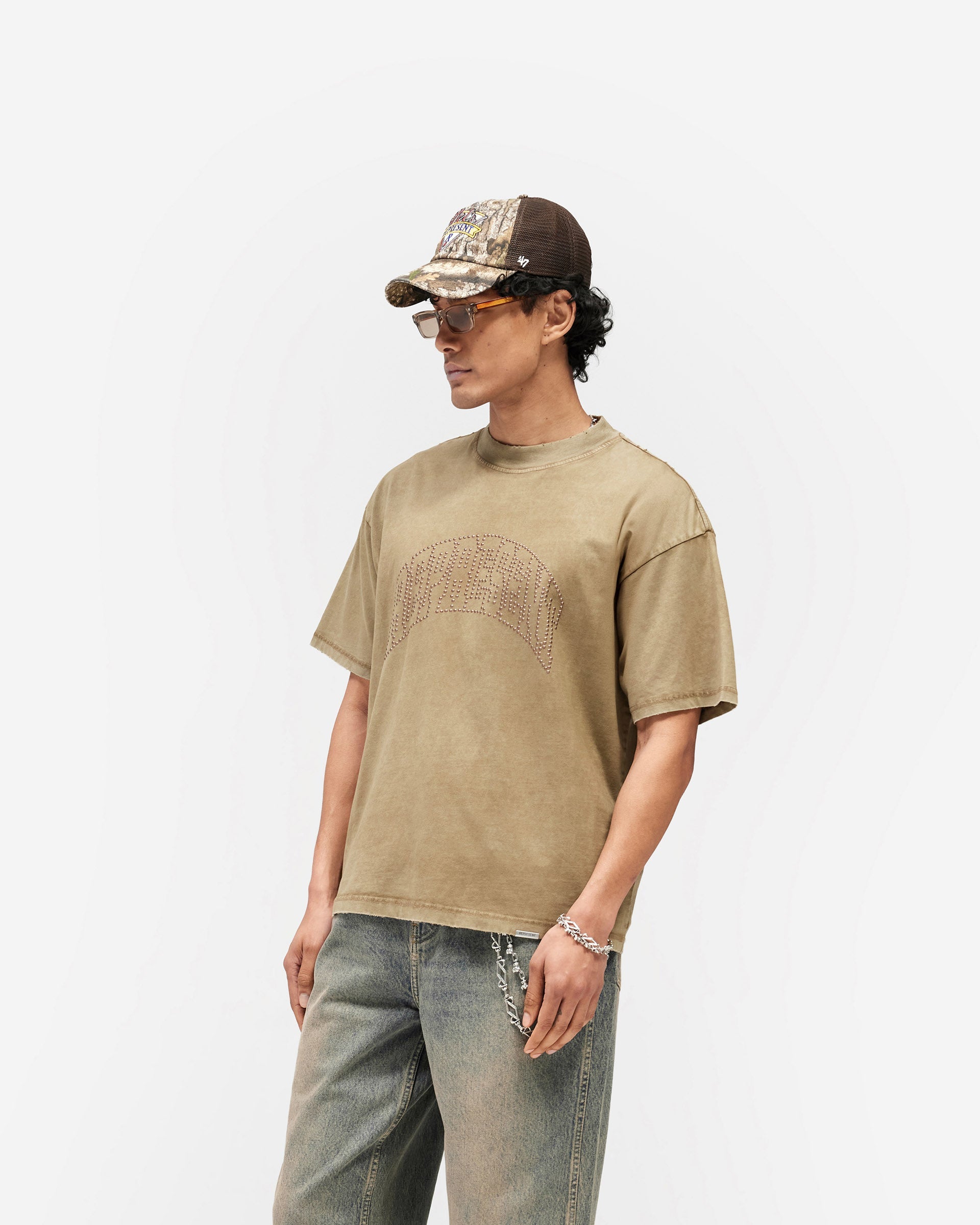 Embellished Represent T-Shirt - Vintage Khaki