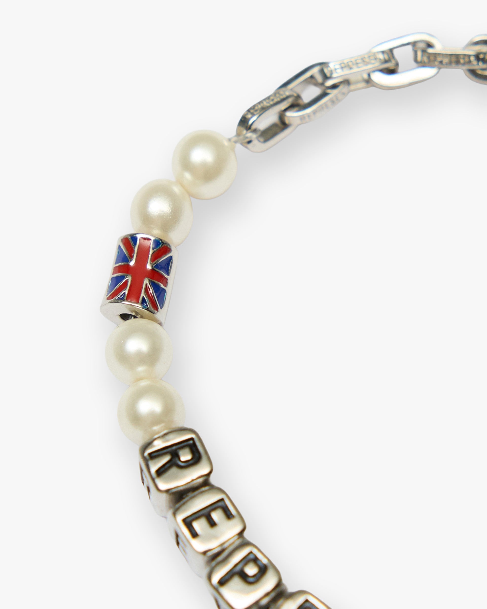 Beaded Represent Bracelet - Silver