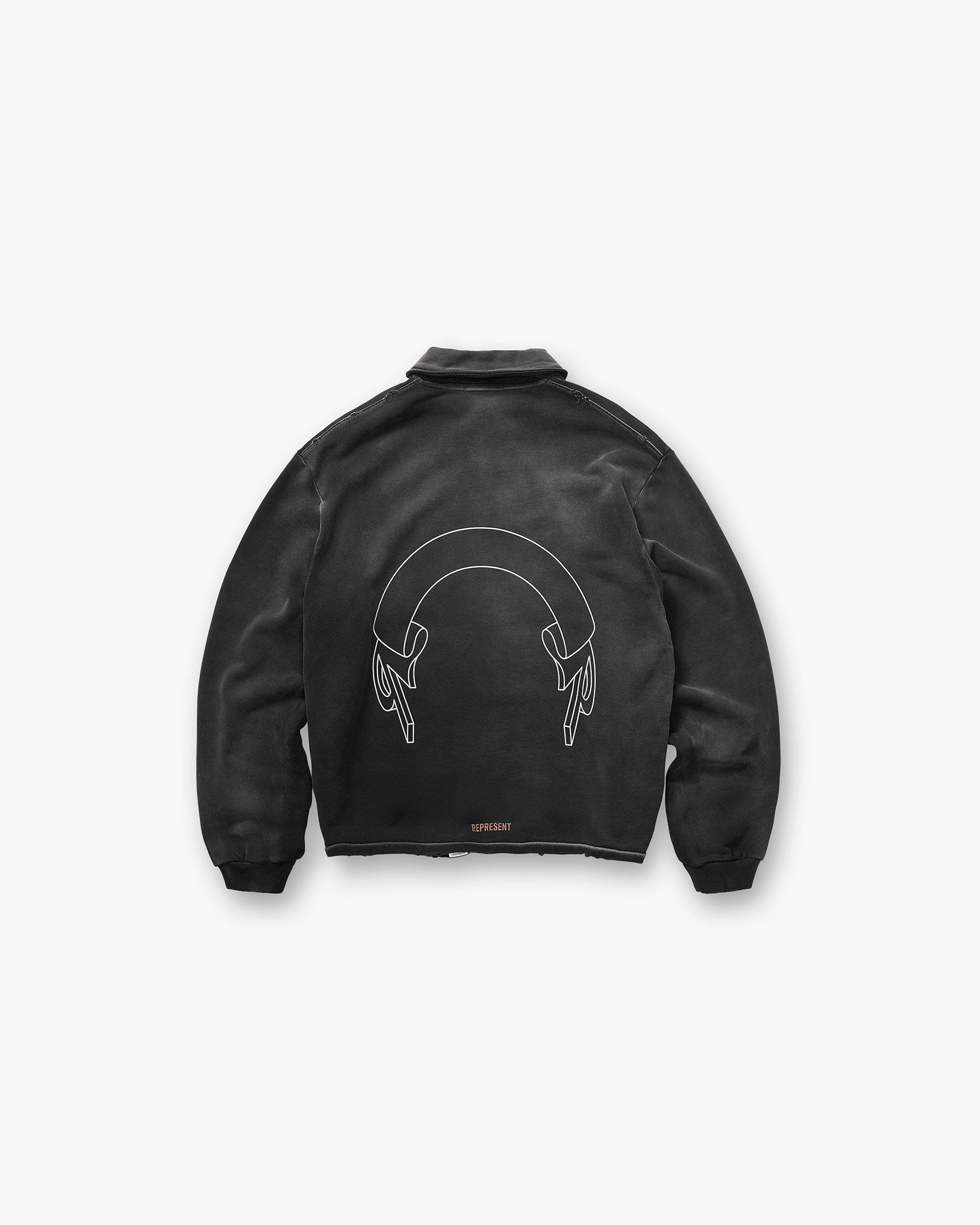 Represent Banner Quarter Zip Sweatshirt - Stained Black