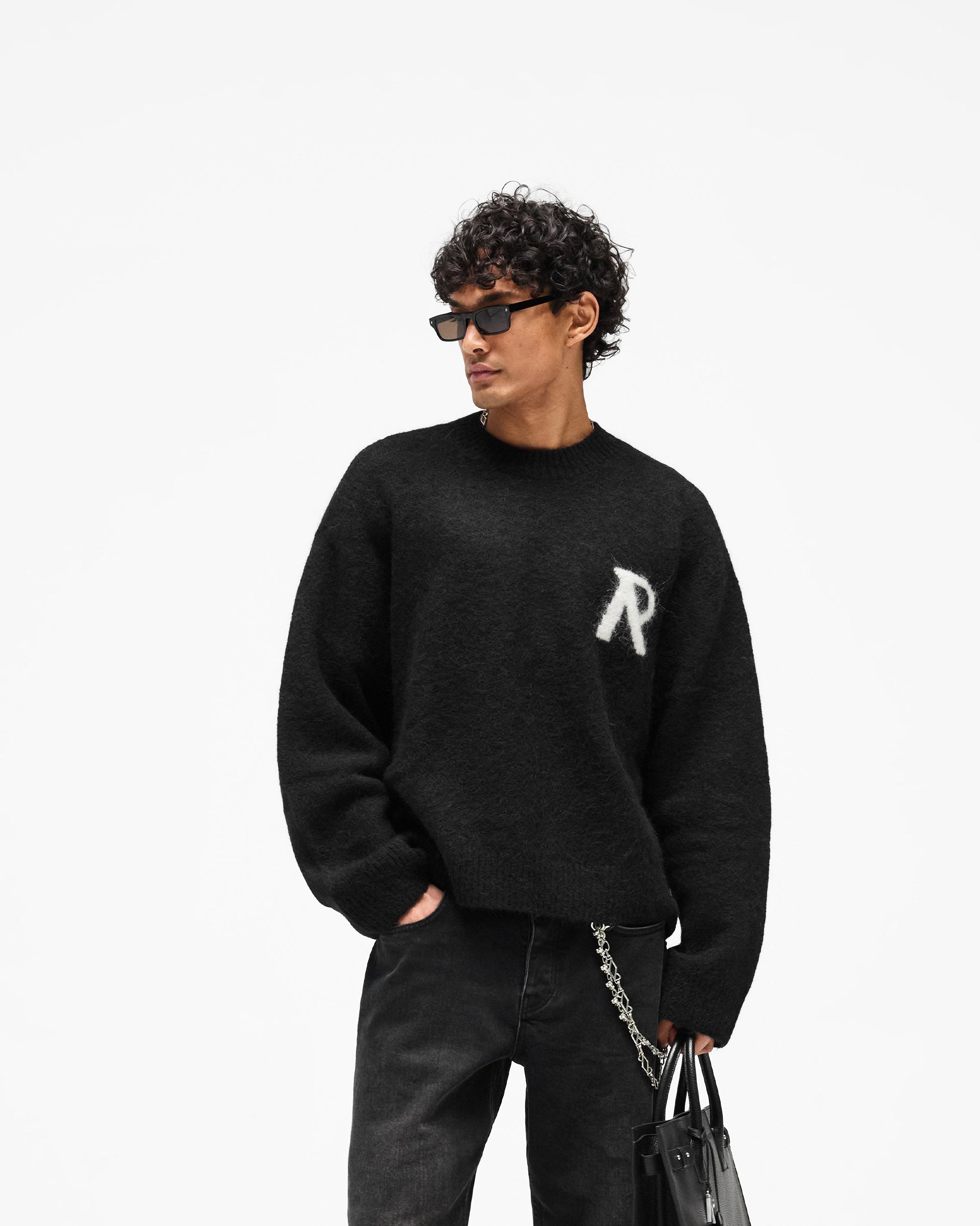 Logo Knit Sweater - Jet Black