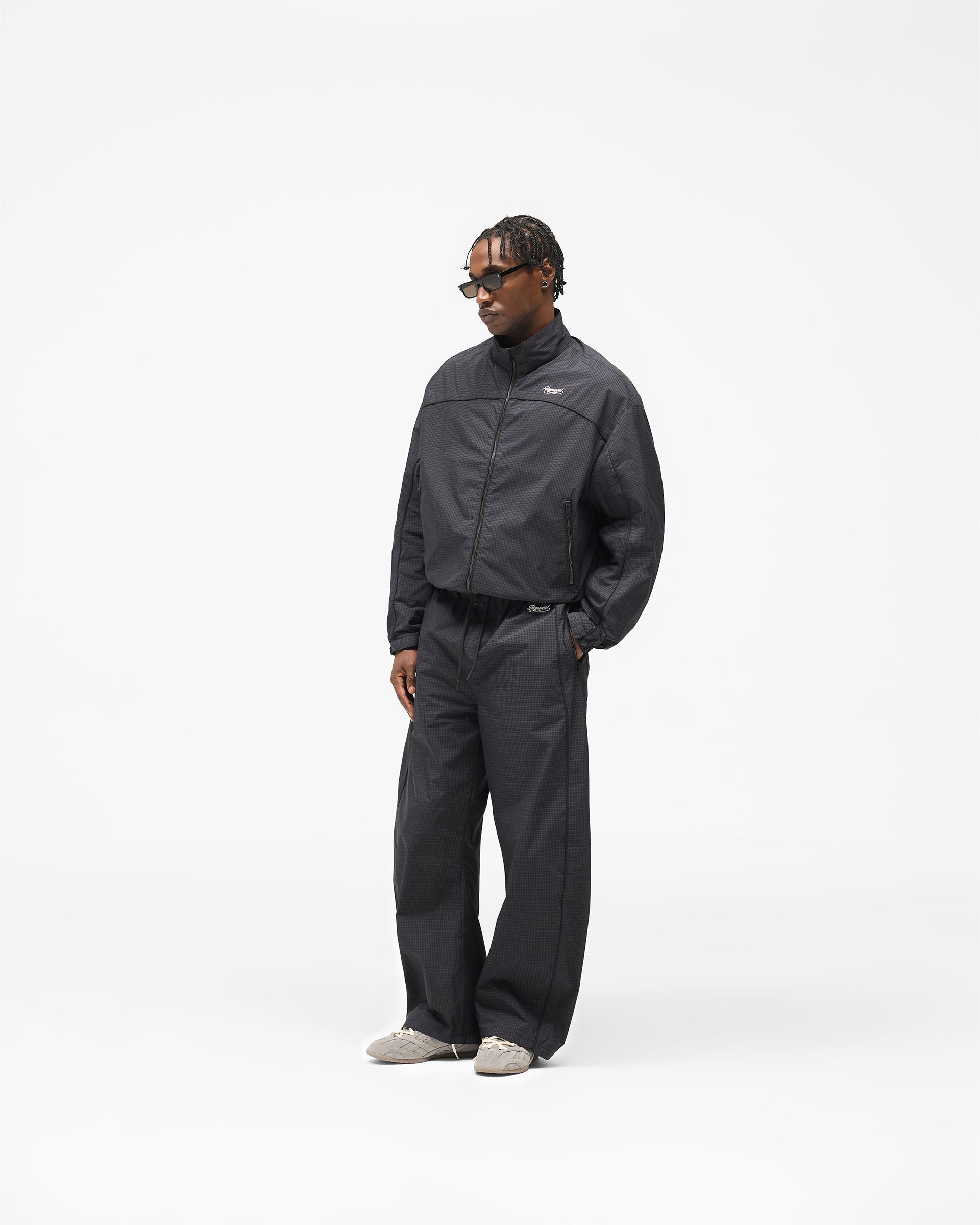 Riot Track Jacket - Navy Check