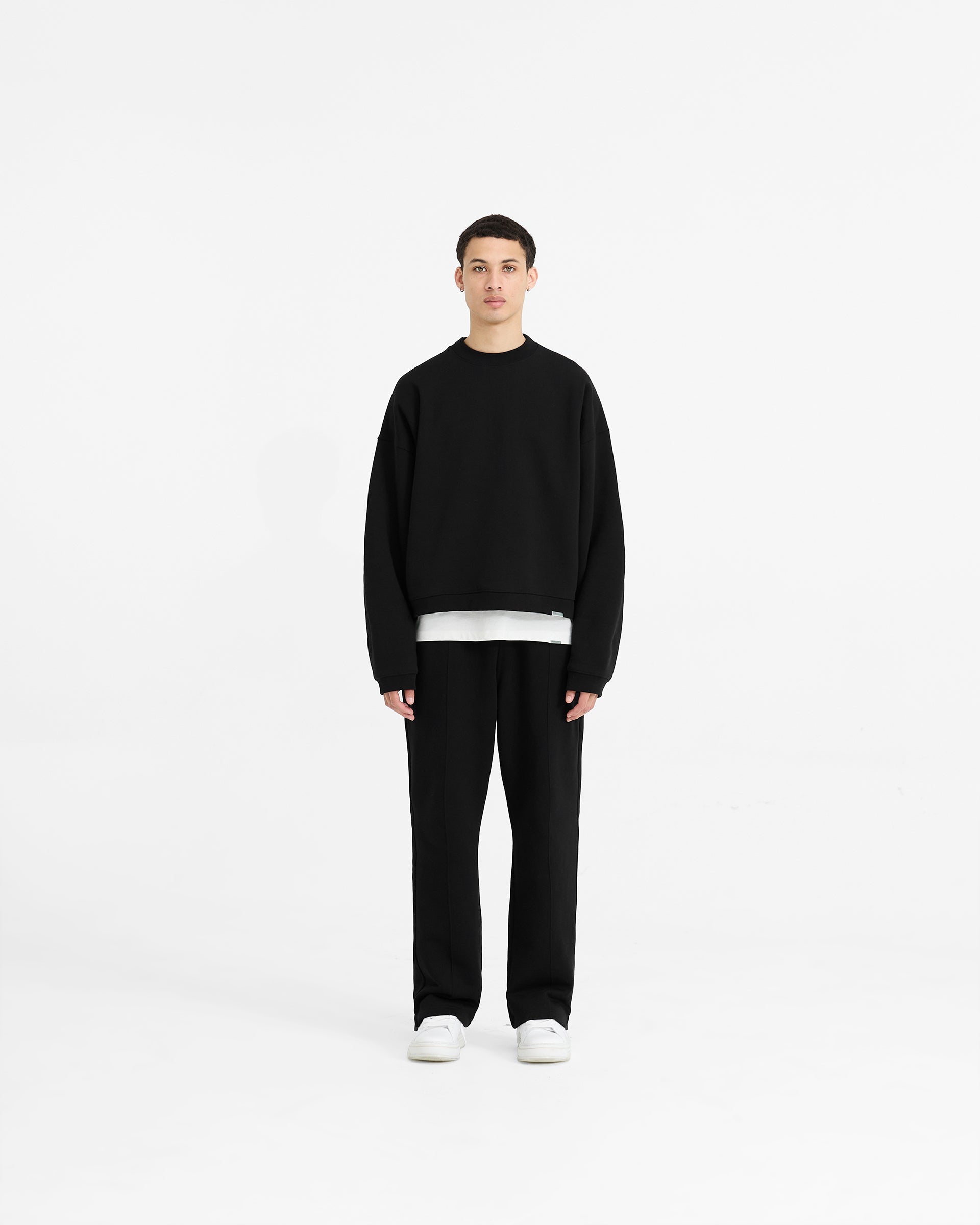 Initial Boxy Sweater - Jet Black