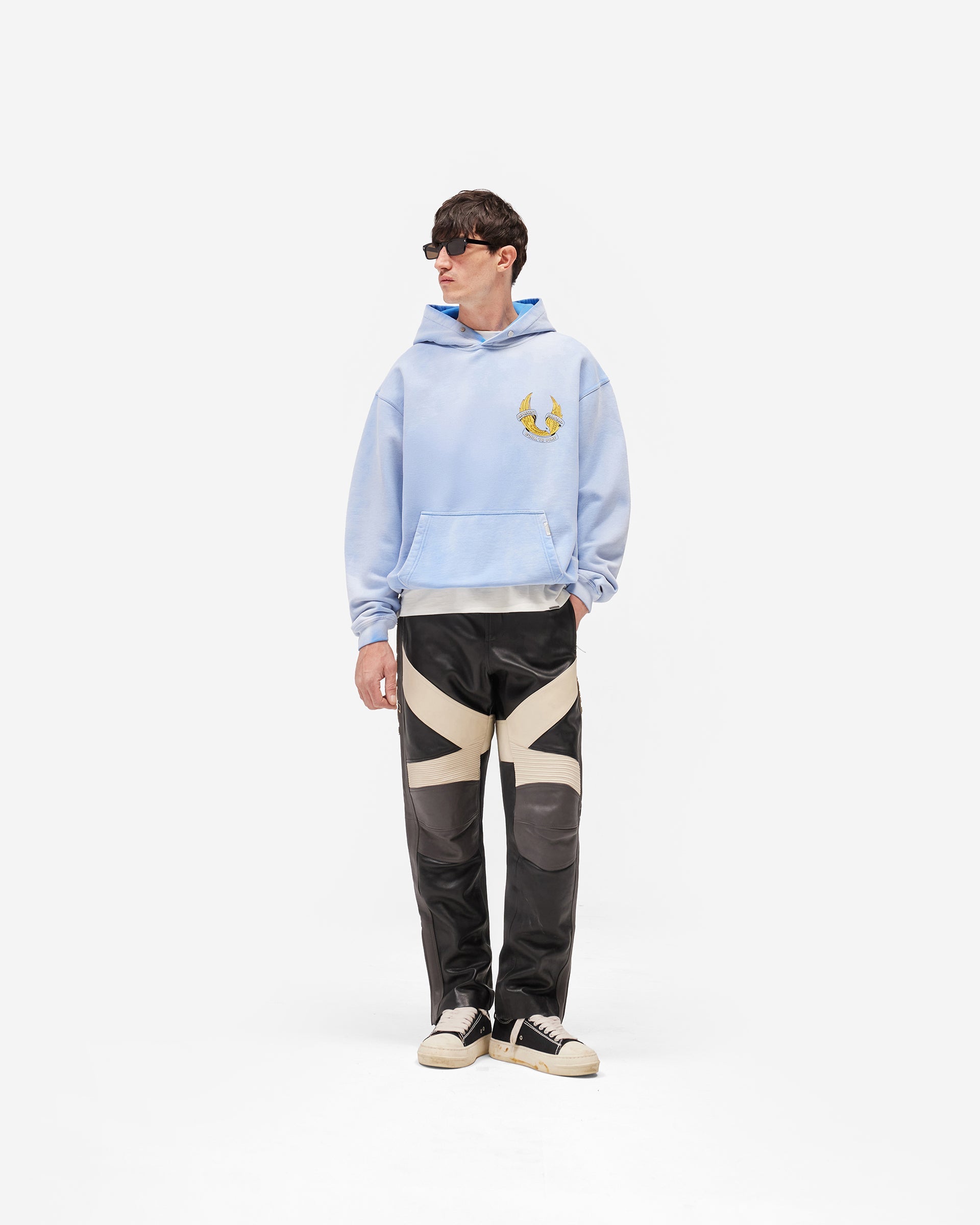 Represent X Belstaff Born To Bike Hoodie - Mid Blue