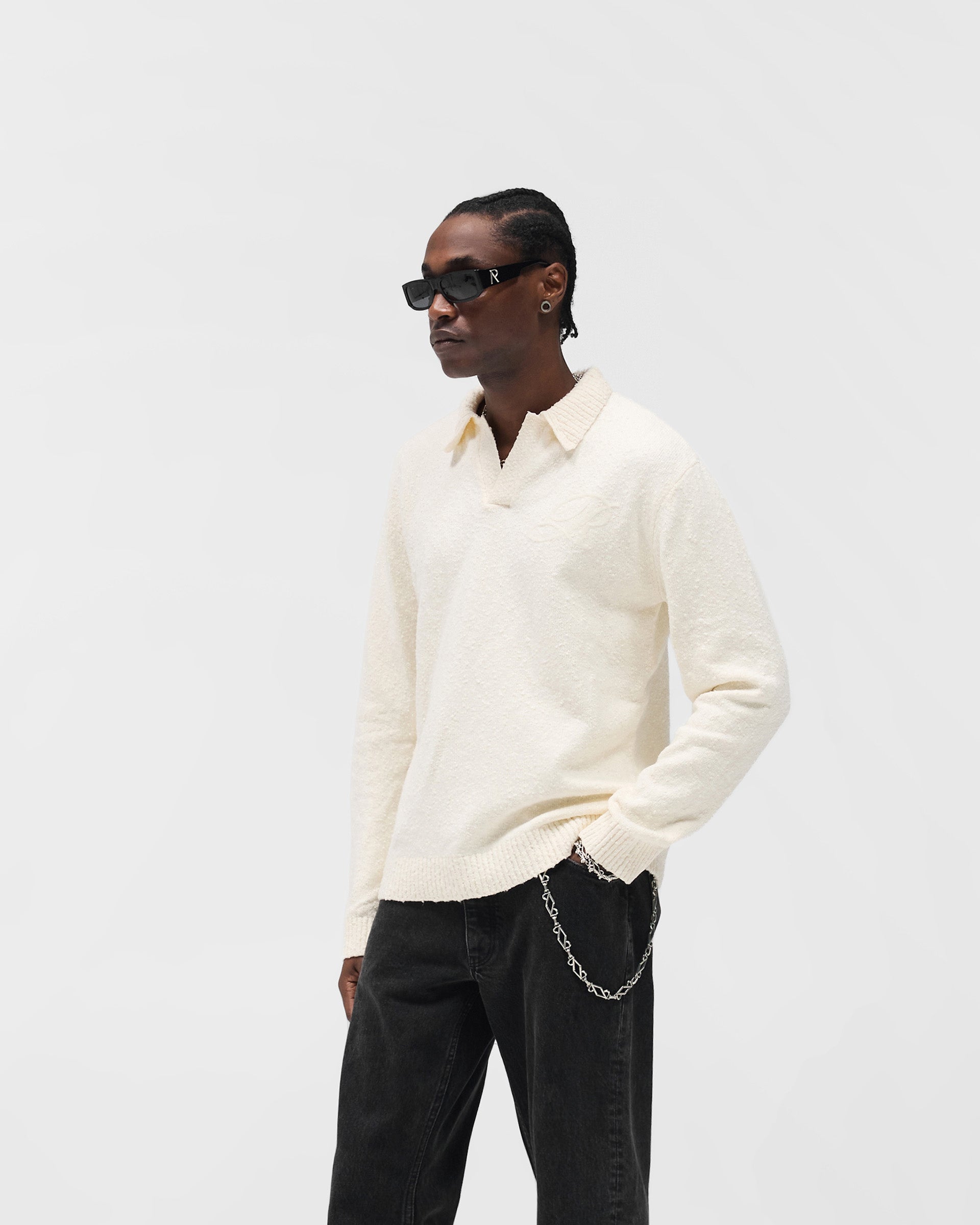 Knitted Polo - Aged White