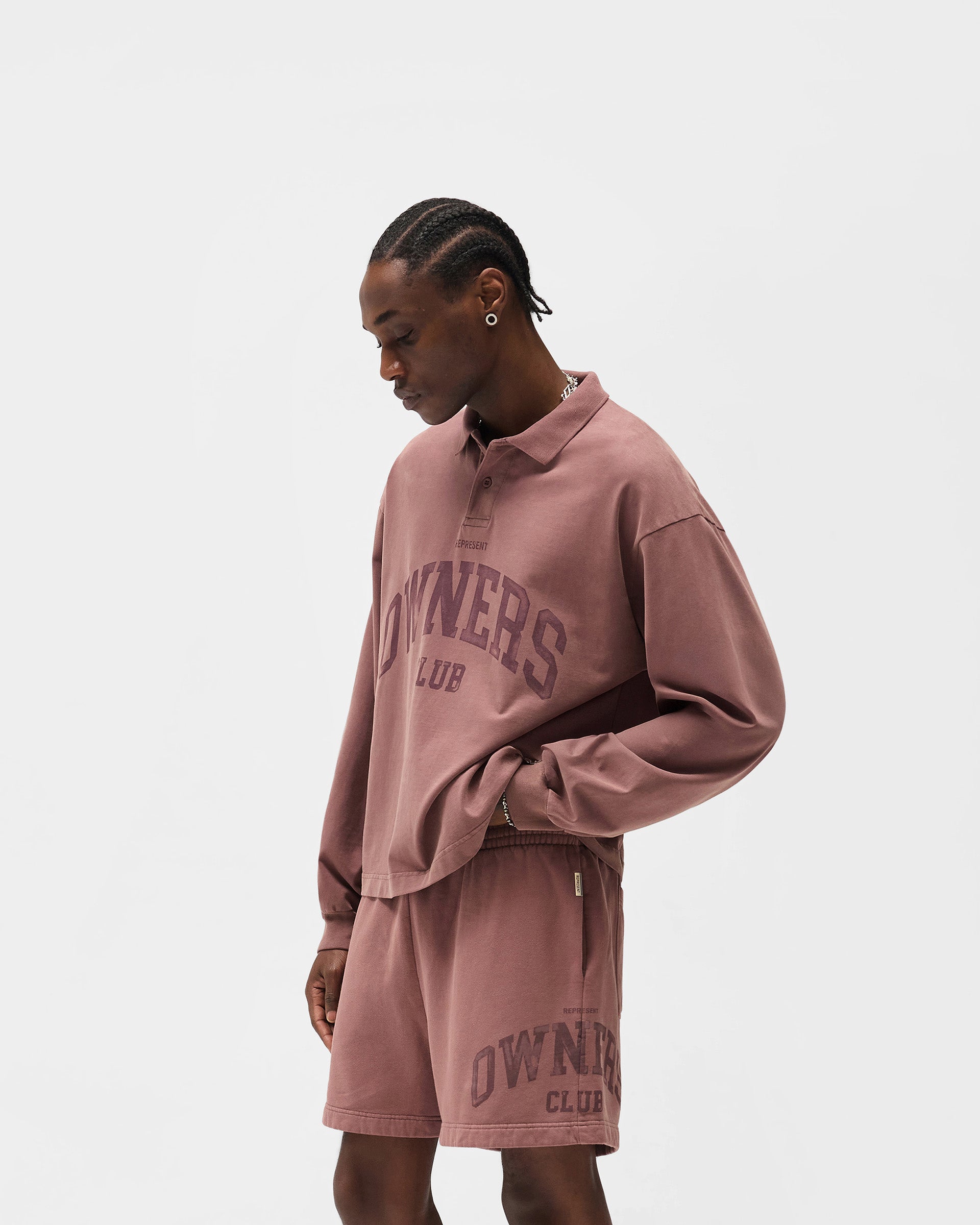 Represent Owners Club Rugby Polo - Smoked Rose