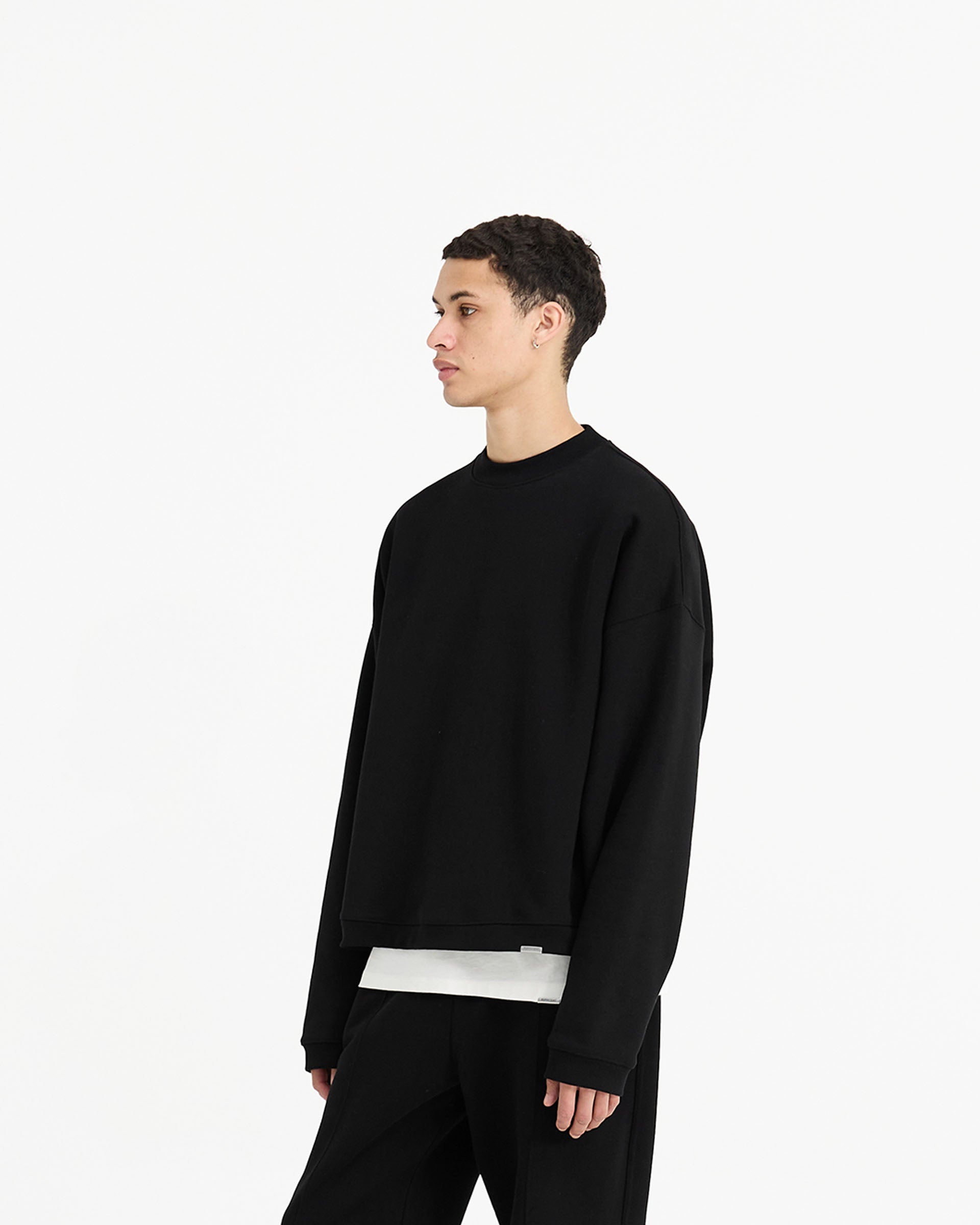 Initial Boxy Sweater - Jet Black